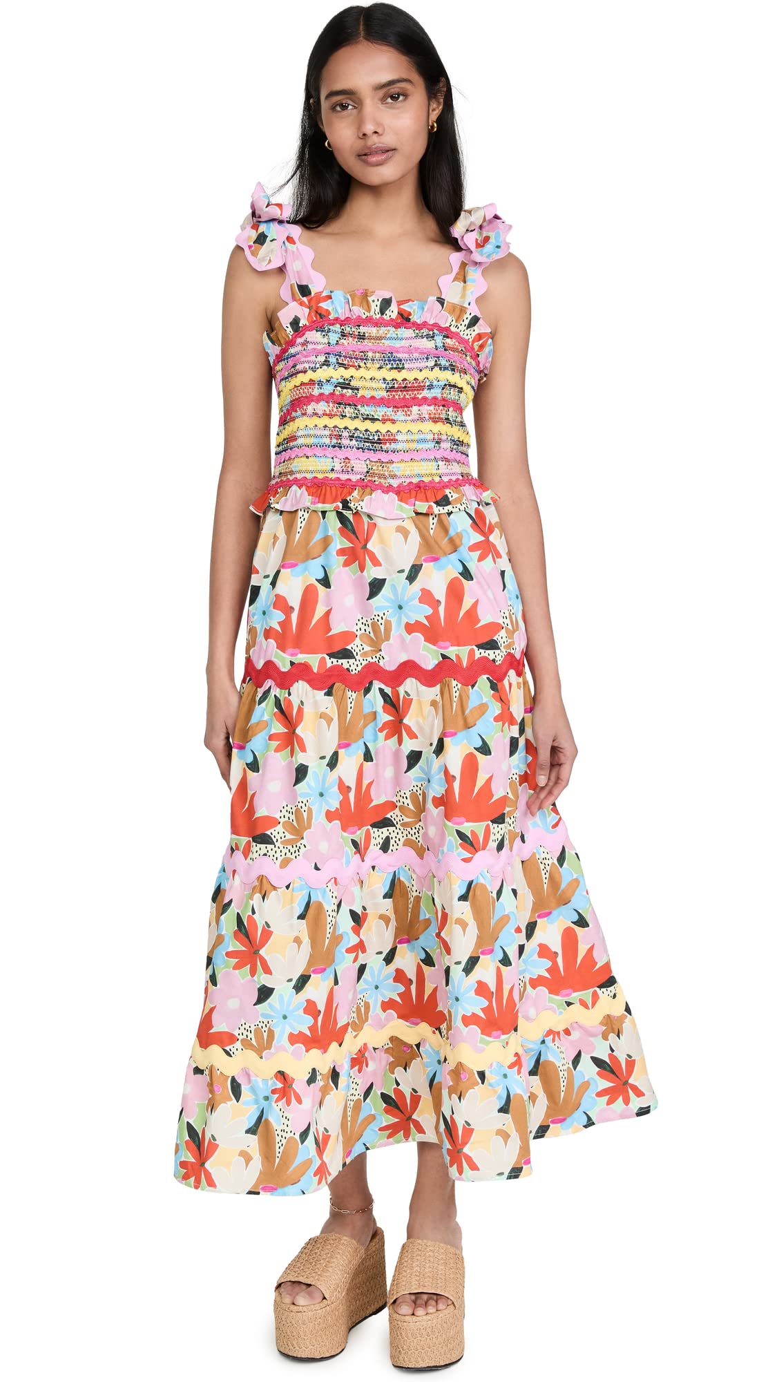CeliaB Women's Nilsa Dress - Flowy Summer Midi Dress with V-Neck & Short Sleeves | Perfect for Beach Vacation, Date Night & Casual Outings