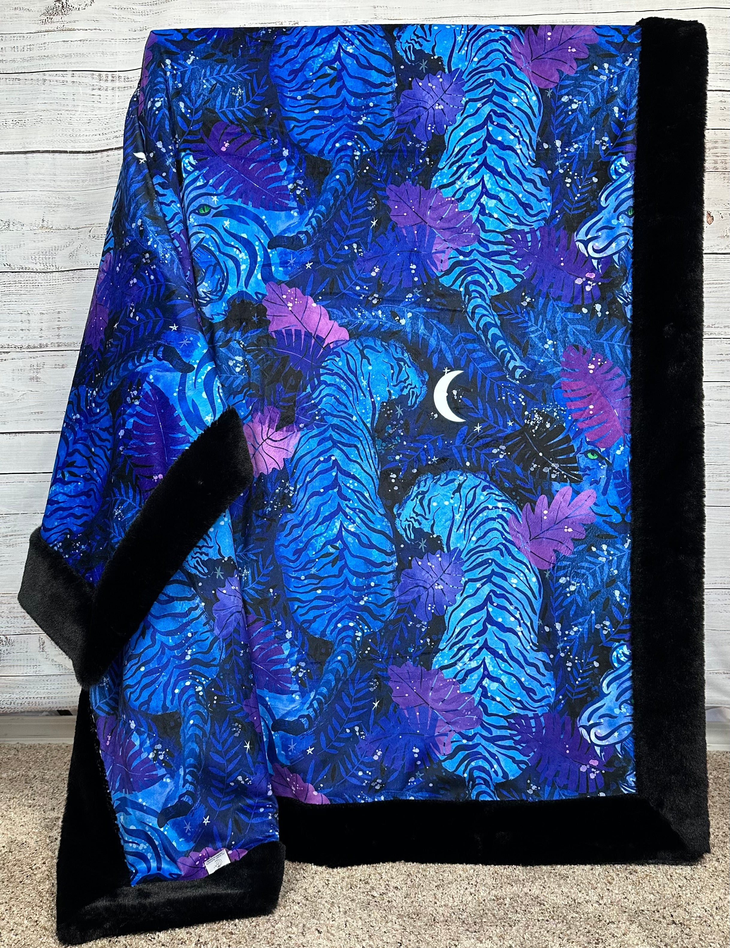 Year of the Tiger Black Seal Large 55x79 Minky Blanket - Soft Cozy Throw for Home Decor, Bedroom, Sofa & Gift Giving