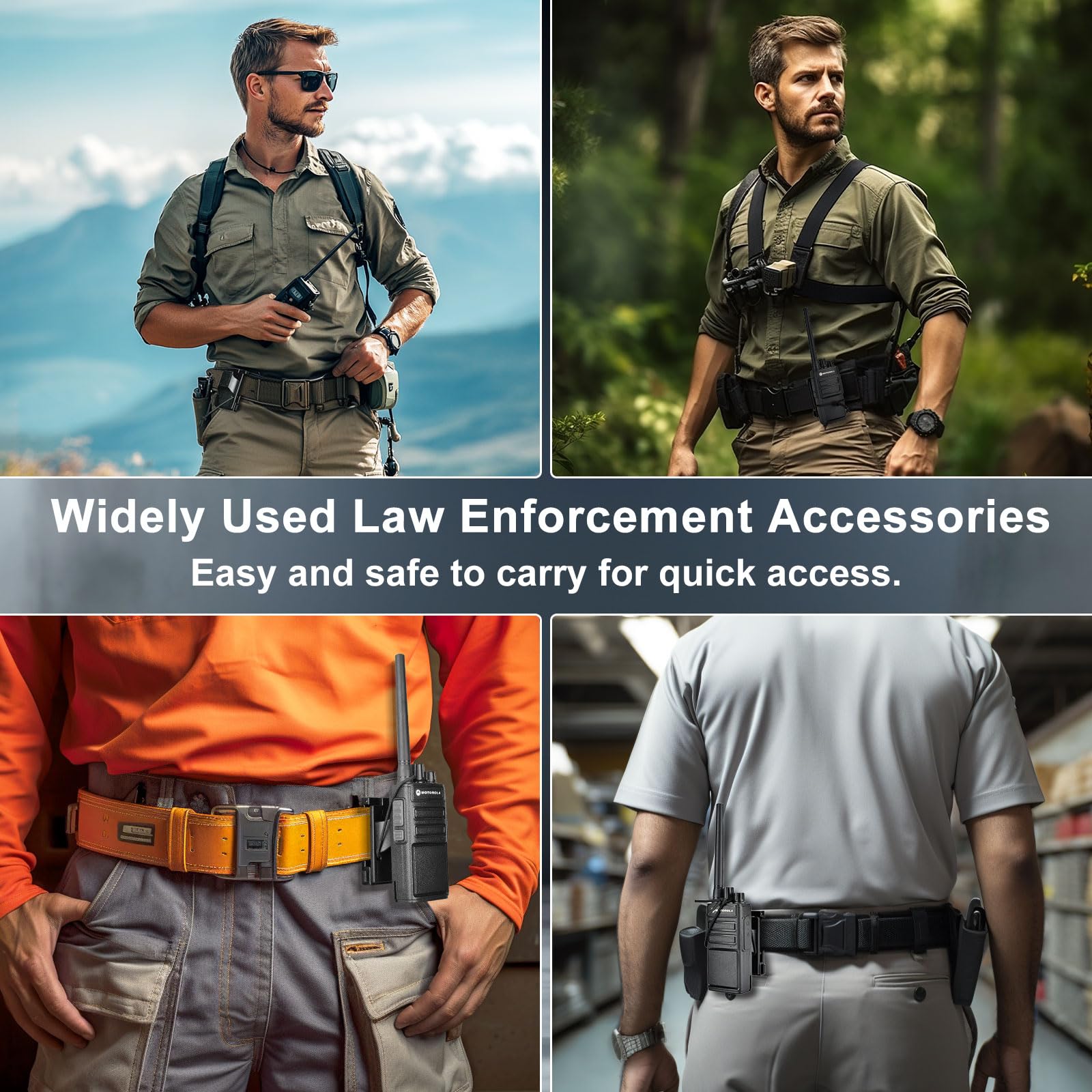 iGuerburn Duty Belt Radio Holster - Adjustable Clip for 1.75