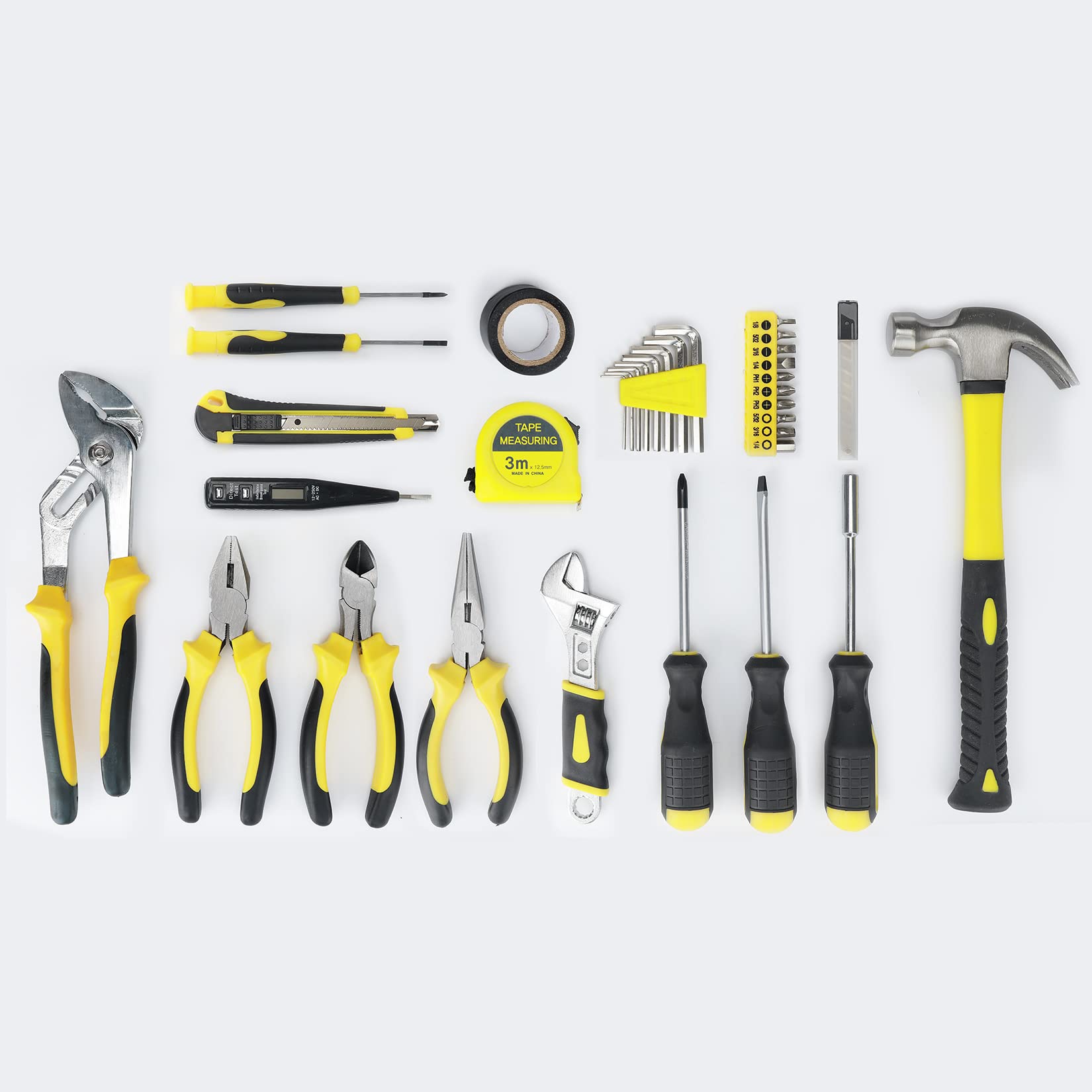 FASITE 44-Piece Household Tool Set - Essential Hand Tools for DIY Repairs & Home Maintenance - Portable Tool Kit with Carrying Bag - Perfect for Home Improvement, Auto Repair, and Emergency Fixes