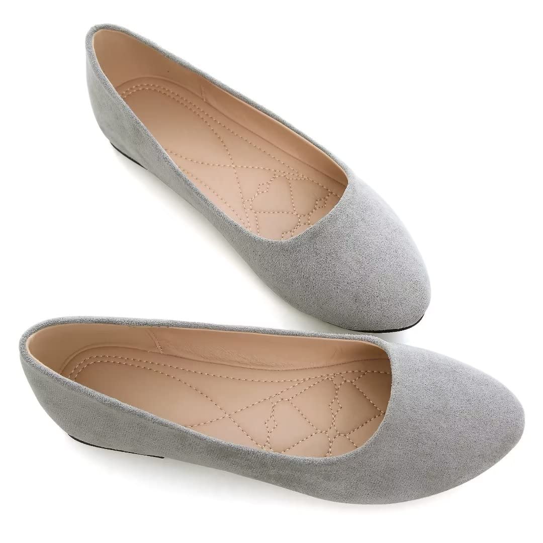 Stunning Women's Cute Slip-On Ballet Flats - Soft Solid Classic Pointed Toe Shoes for Work, Dance & Casual Wear | Comfortable Everyday Flats for Women