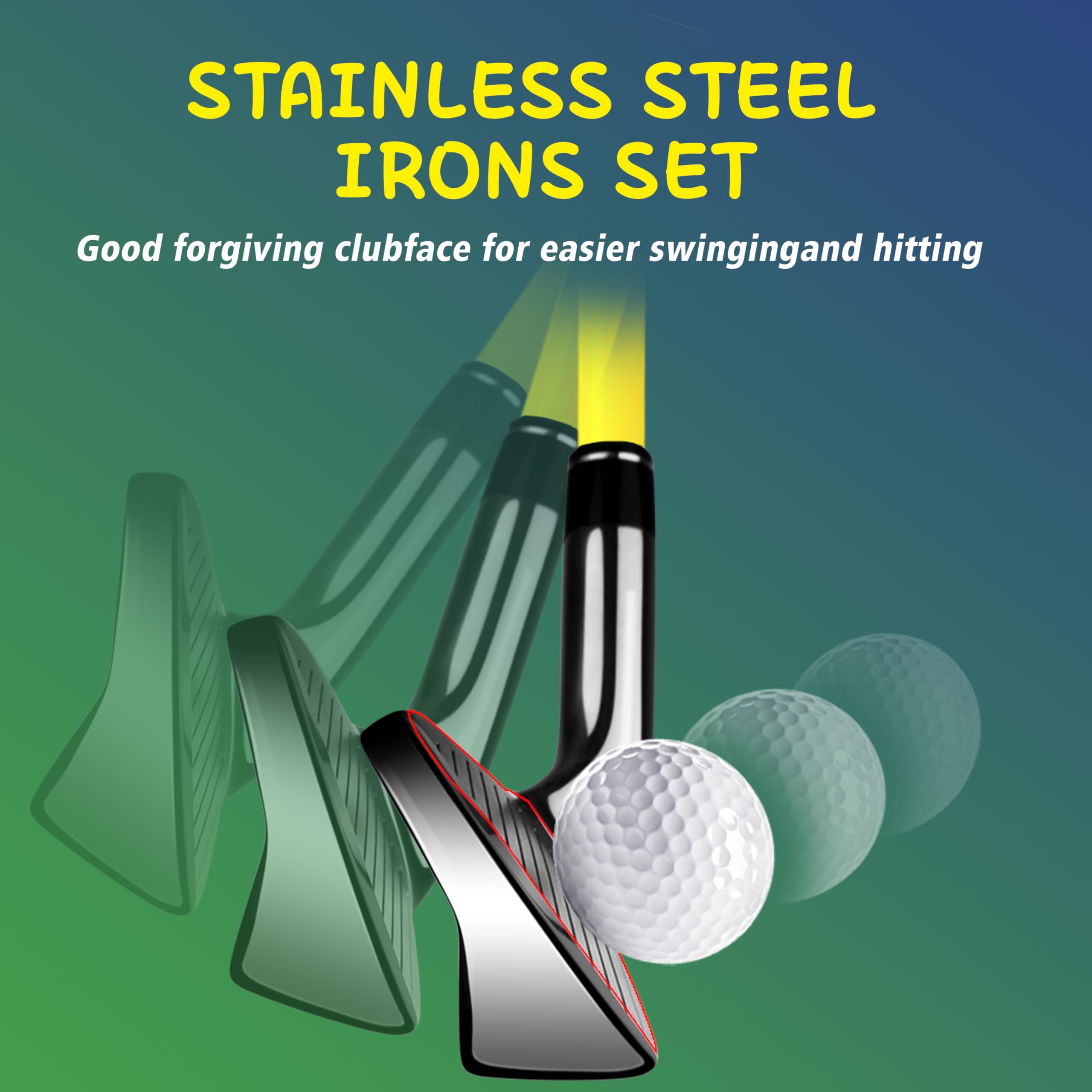 PGM Junior Golf Club Set for Kids - Right Handed Complete Set with 1 Wood, 2 Iron & Putter - Includes Stand Bag - Perfect for Boys & Girls Learning Golf - Ideal for Backyard Practice, Driving Range & Junior Tournaments