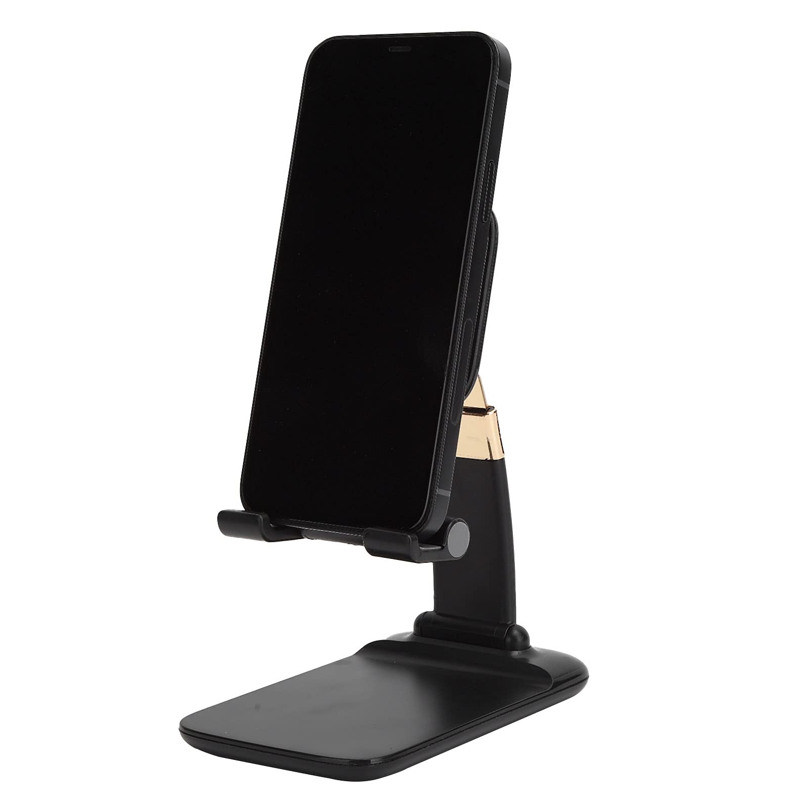 Premium Zinc Alloy Desktop Phone Holder - Universal Adjustable Phone Stand for iPhone, Samsung & Tablets | Space-Saving Design for Office, Home & Car Use