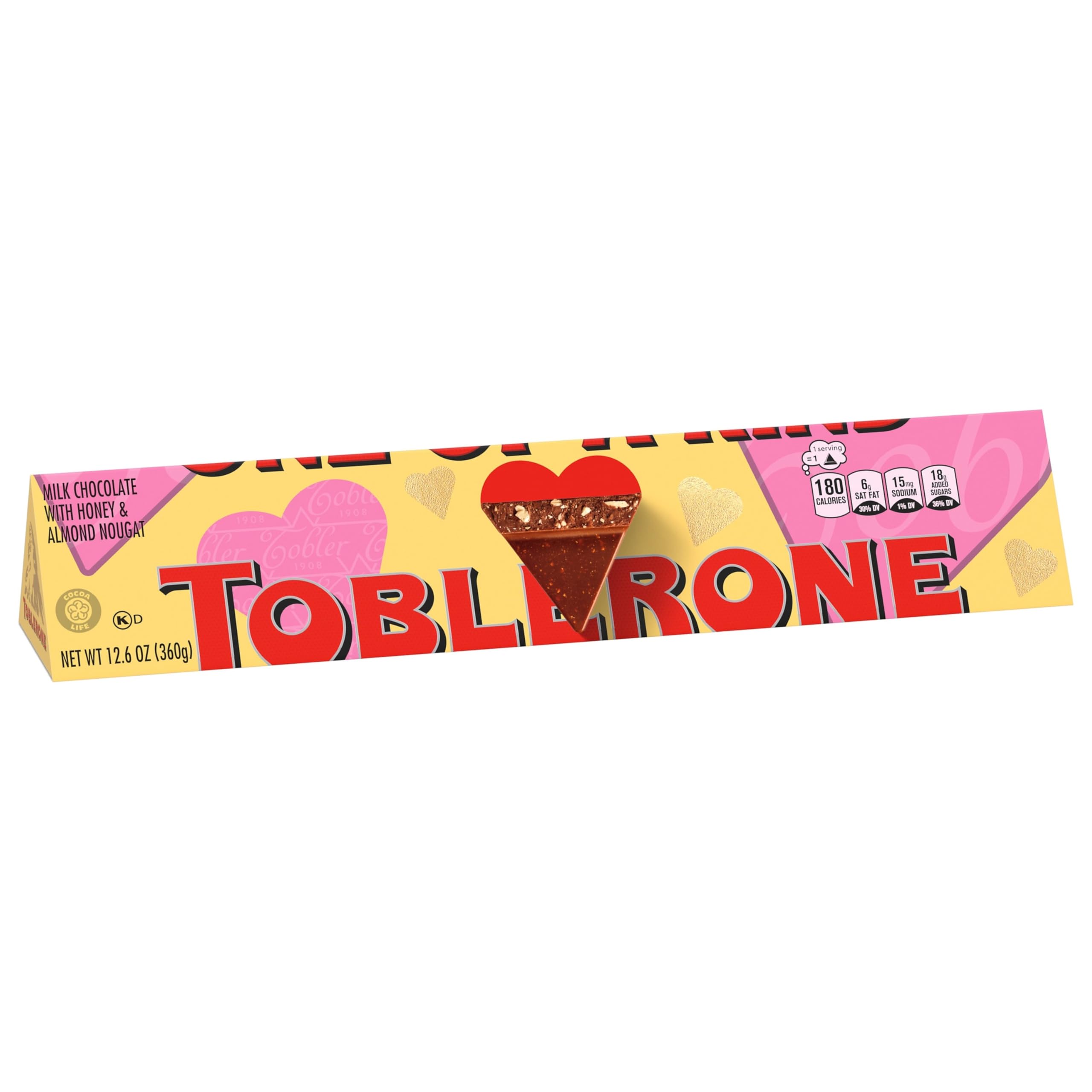 Toblerone Milk Chocolate Bar with Honey and Almond Nougat - 12.6 oz Swiss Chocolate Gift for Valentine's Day, Christmas, Birthdays & Special Occasions | Perfect for Gifting, Parties & Sweet Treats