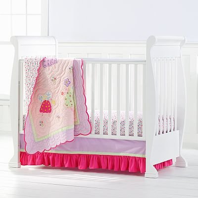 Bacati Fairy Land Crib Quilt - 100% Cotton Handmade Baby Blanket with Soft Filling | Nursery Decor, Newborn Gift, Cozy Bedding for Infants