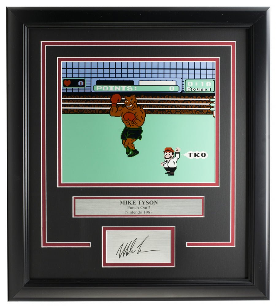 Mike Tyson Autographed 8x10 Boxing Photo - Framed Punch Out Memorabilia with Laser Engraved Signature - Perfect for Man Cave, Sports Bar & Boxing Fan Gift