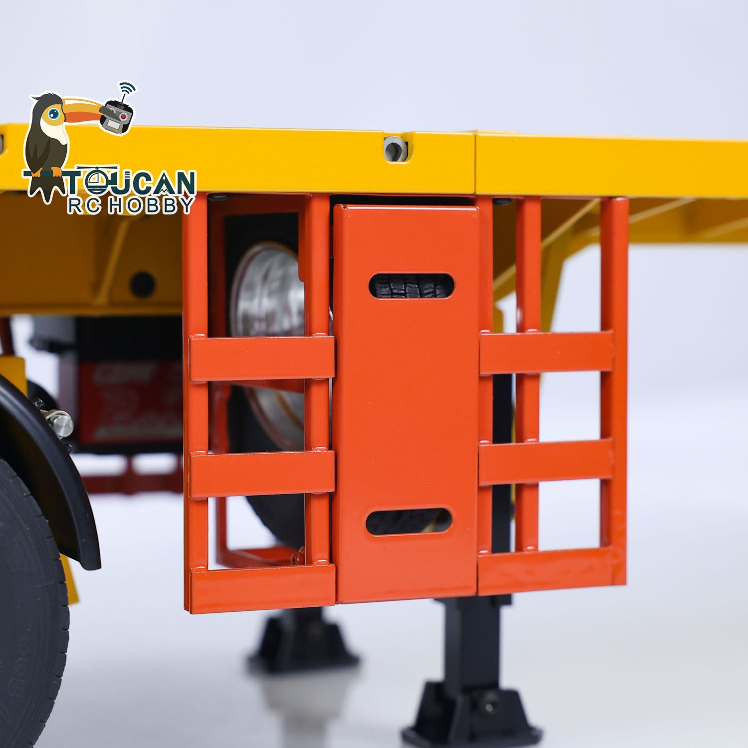NOOXION 1/14 Scale 6 Axle Metal Flatbed RC Trailer for Remote Control Tractor Trucks & Electric Cars - Heavy Duty DIY Model Truck Accessory - Perfect for RC Hobbyists, Construction Scenes & Truck Shows