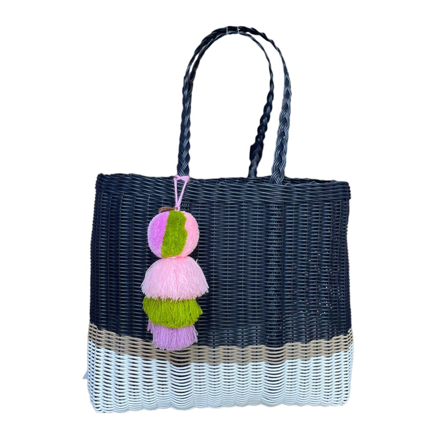 Navy Dusk Citron Tote Bag - Stylish Navy, Tan & White Handbag for Women | Perfect for Work, Travel & Everyday Use