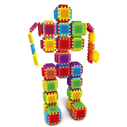 Dimple 360-Piece Large Stacking Blocks & Interlocking Building Set - STEM Educational Toy for Kids Ages 3-8, Creative Construction Playset for Boys & Girls - Perfect for Classroom, Birthday Gifts & Developmental Play