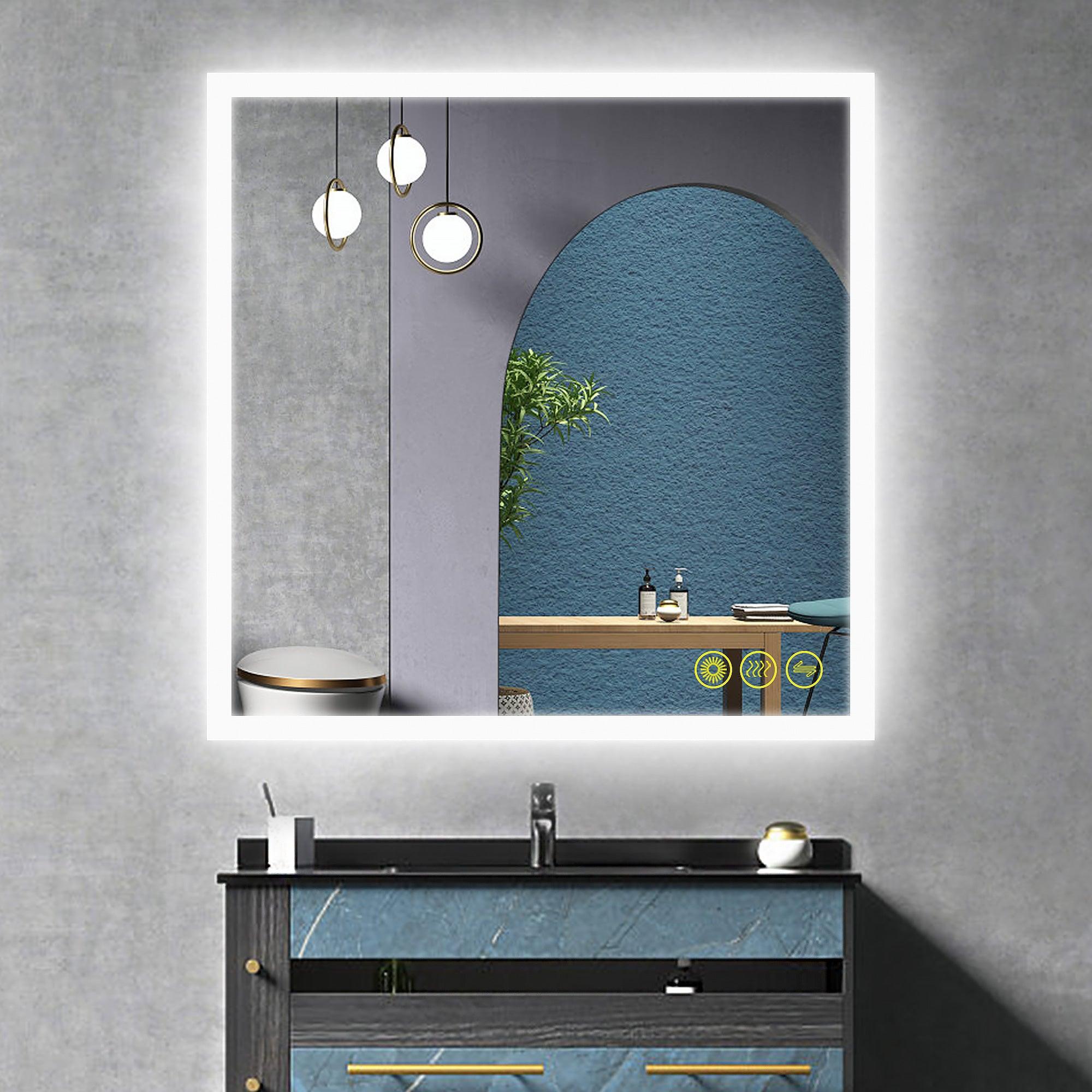 SmartGlow Dimmable LED Frameless Anti-Fog Bathroom Vanity Mirror with Touch Control - Perfect for Makeup, Shaving & Home Decor