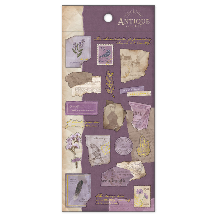 Vintage Floral Stickers - Purple Mind Wave Decals for Scrapbooking, Journals, and DIY Crafts | Perfect for Bullet Journals, Planners, and Home Decor