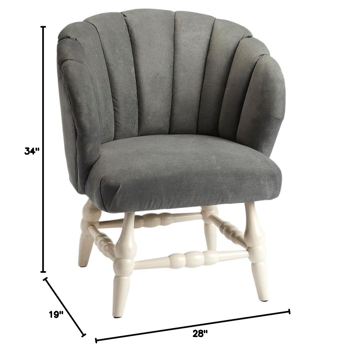 Stylish Gray and White Butler Specialty Accent Chair - Perfect for Living Room, Bedroom & Office Decor