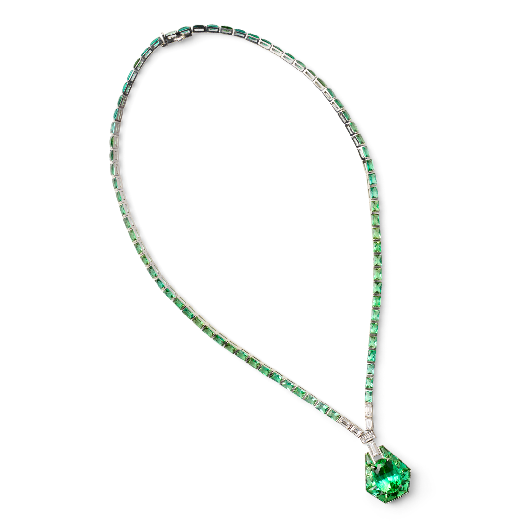 Exquisite Tourmaline & Diamond Pendant Necklace for Women - Elegant Jewelry Gift for Anniversary, Wedding & Special Occasions - Perfect for Evening Parties, Date Nights & Formal Events