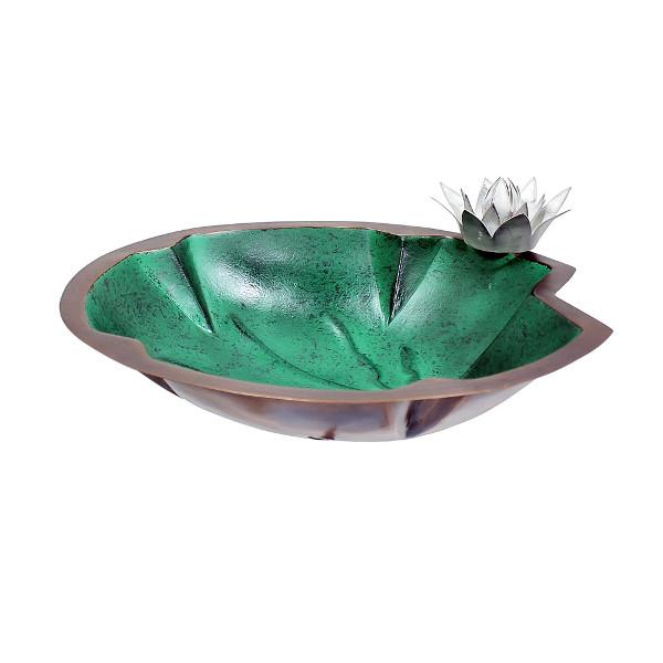 Lilypad Birdbath - Decorative Garden Bird Bath with Natural Leaf Design for Outdoor Bird Watching & Garden Decor