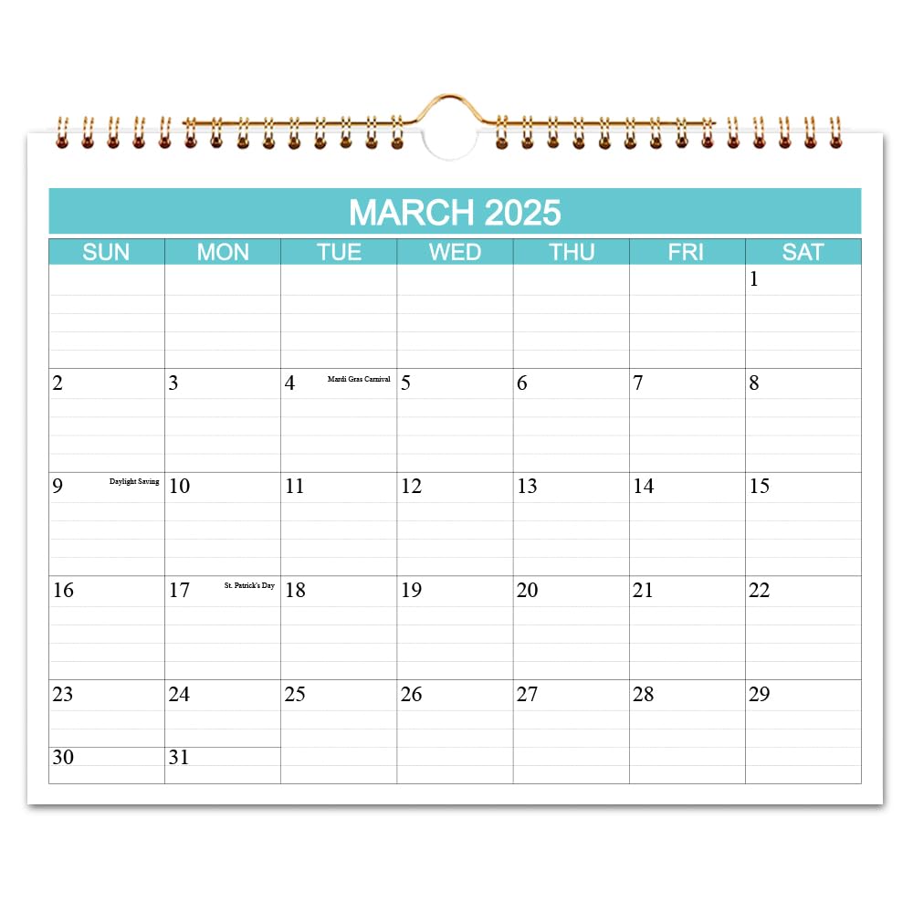 2025-2026 Wall Calendar (March 2025 - June 2026) | 16-Month Planner with Thick Paper for Home & Office Organization | 8.5
