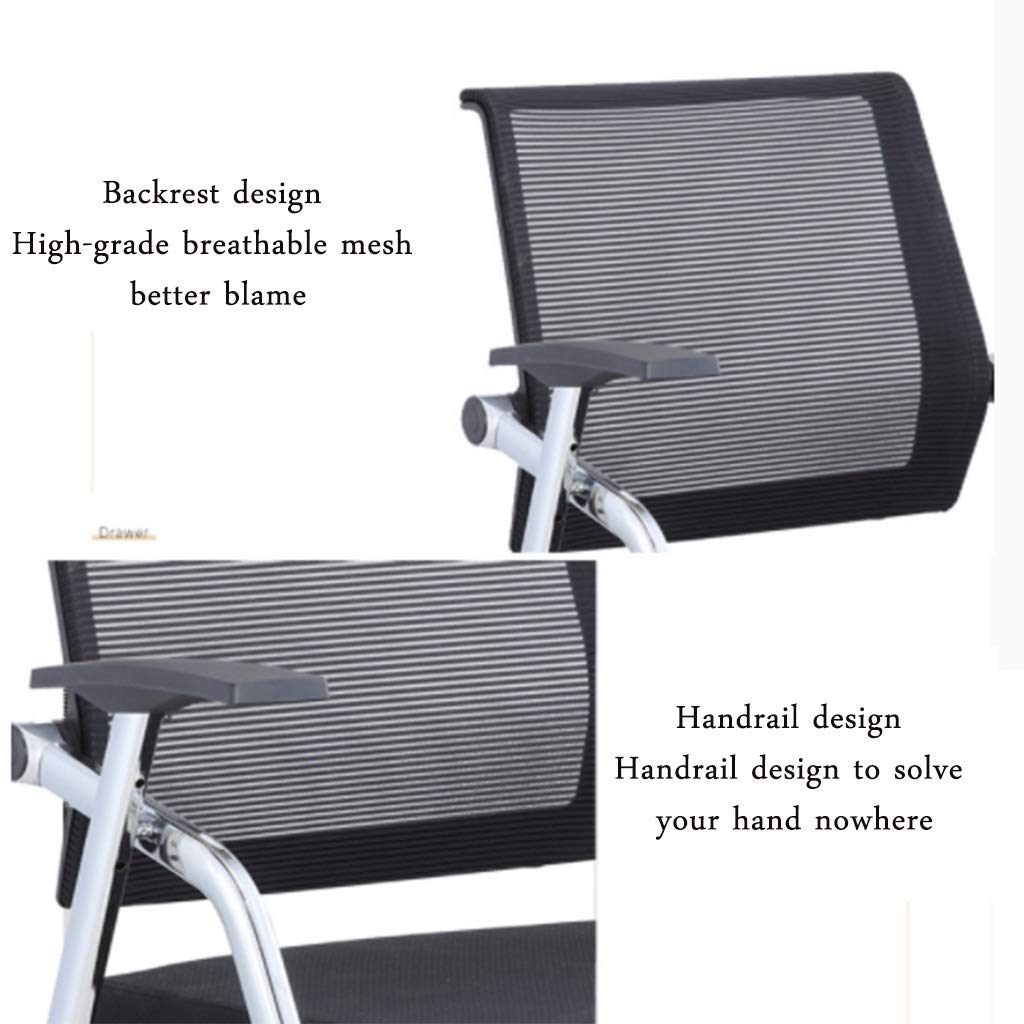 JOYGOOD Folding Conference Chair with Writing Board - Portable One-Piece Student Desk Chair for Training, Meetings & Classrooms (Red, 49x59x87cm) - Perfect for Home Office, School Events & Outdoor Activities