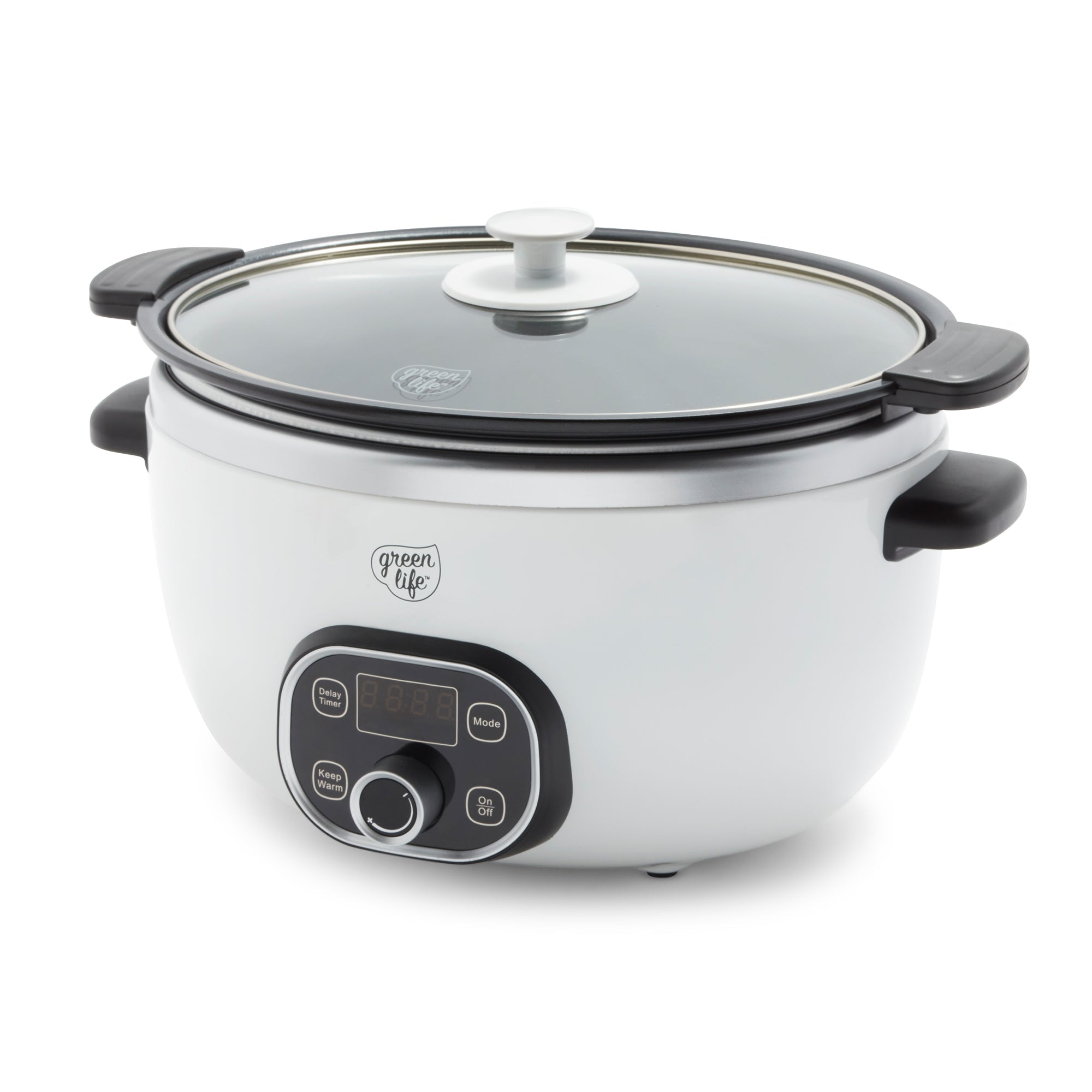 GreenLife Healthy Duo 6 Quart Slow Cooker - White | Non-Toxic Ceramic Cookware for Soups, Stews & Family Meals | Perfect for Busy Weekdays & Holiday Gatherings