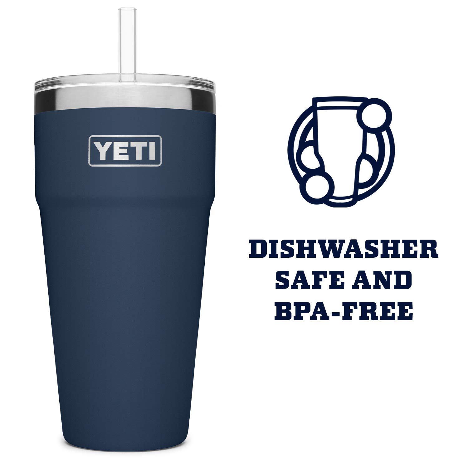 YETI Rambler 26 oz Stainless Steel Vacuum Insulated Straw Tumbler with Lid - Leakproof Travel Mug for Hot & Cold Drinks, Perfect for Hiking, Camping and Office Use