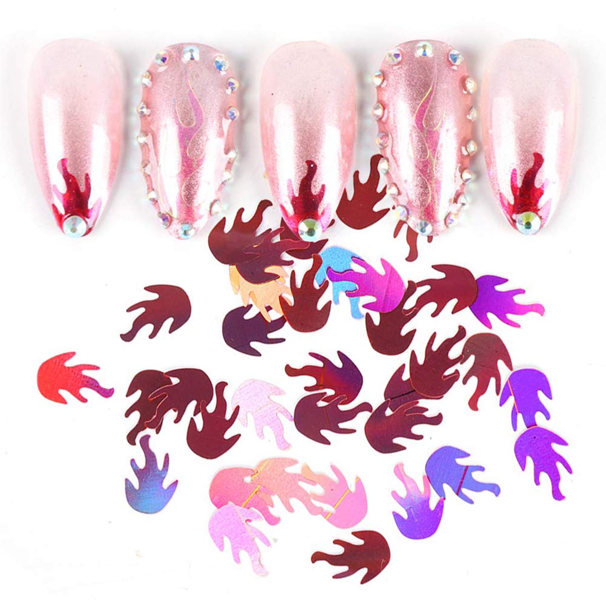 12 Colors 3D Flame Nail Glitter Sequins for Nail Art - Party & Salon Use