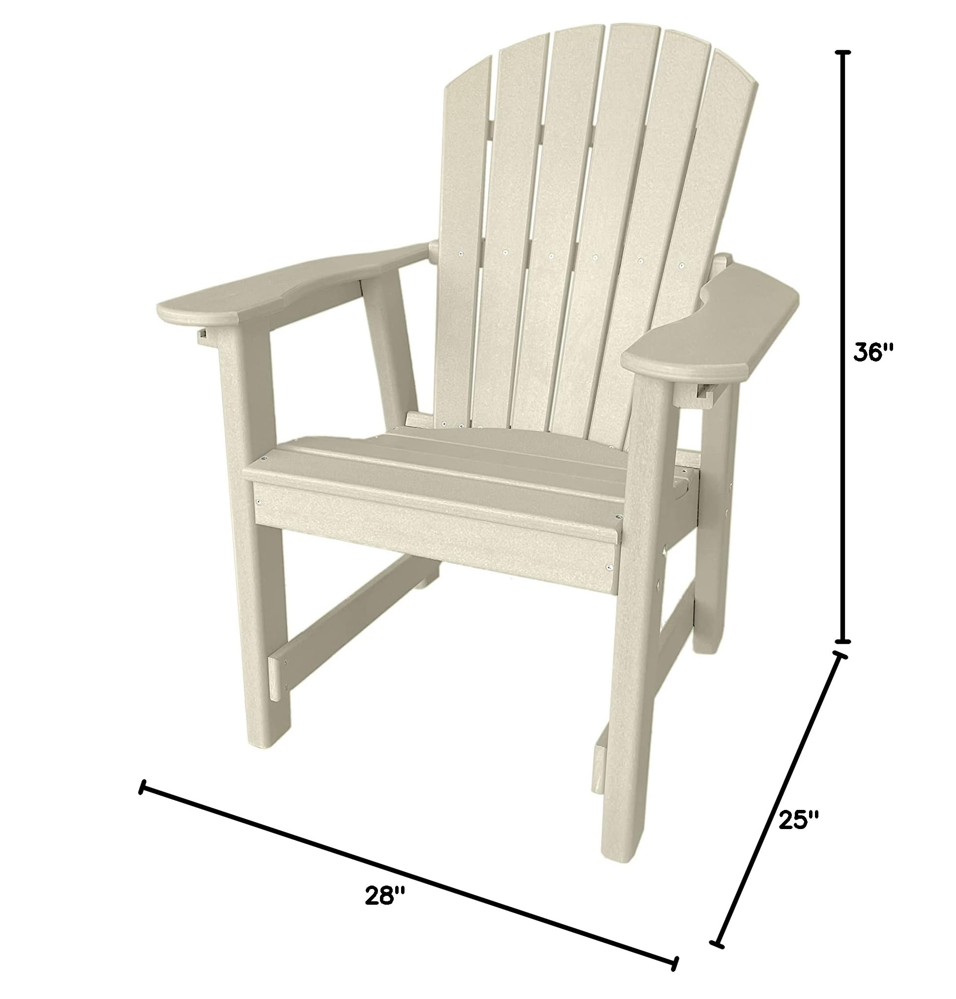 **Phat Tommy Weatherproof Outdoor Dining Chair - Thick Recycled Poly Lumber Patio Furniture, White - Perfect for Backyard, Garden, and Poolside Relaxation**