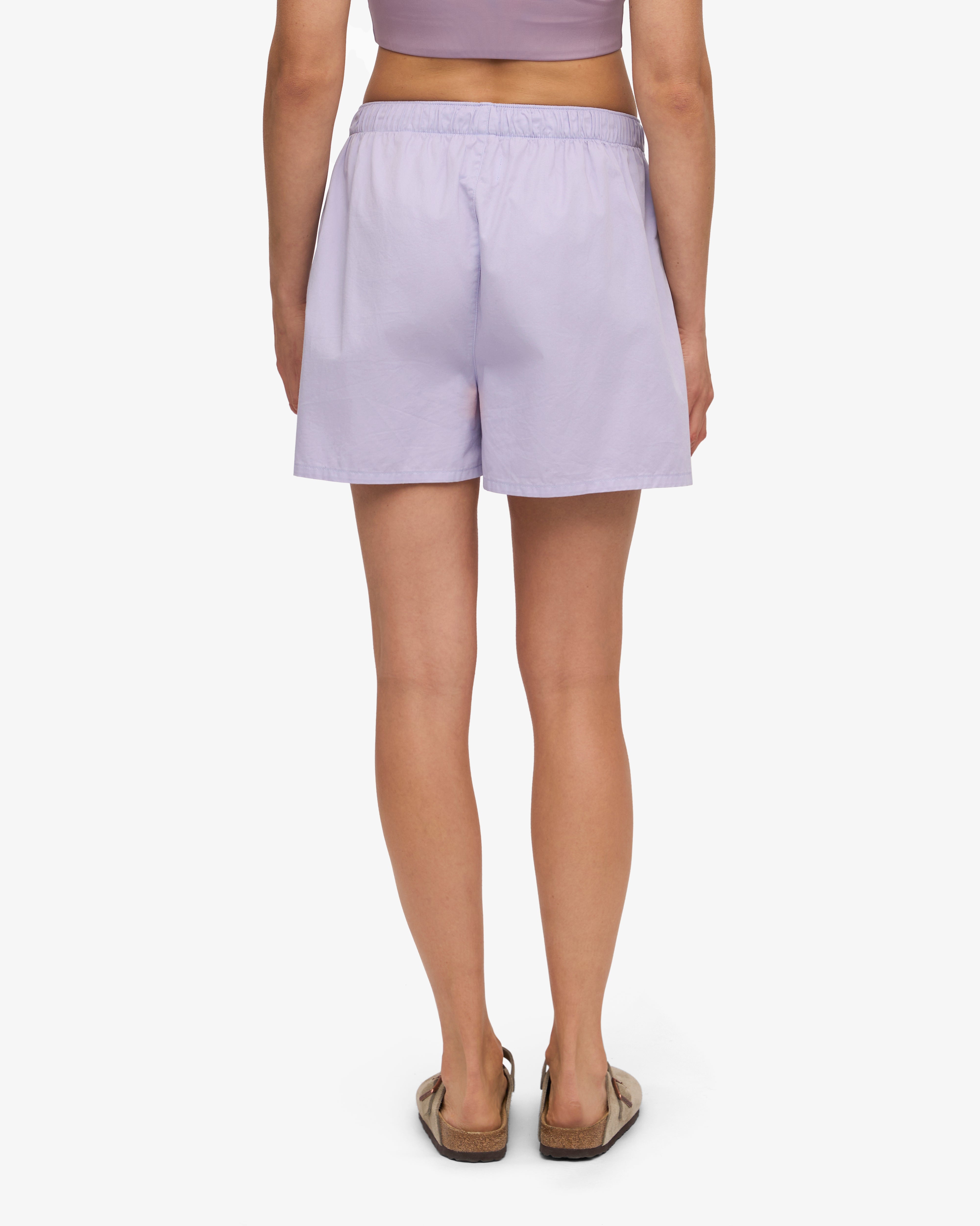 Organic Cotton Women's Twill Shorts - Soft Lavender Color | Comfortable Casual Wear for Summer, Travel & Lounge