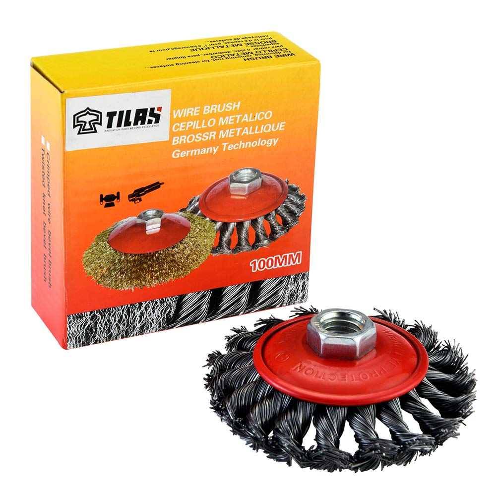 4 Inch Knotted Wire Wheel Brush for Angle Grinders - 5/8