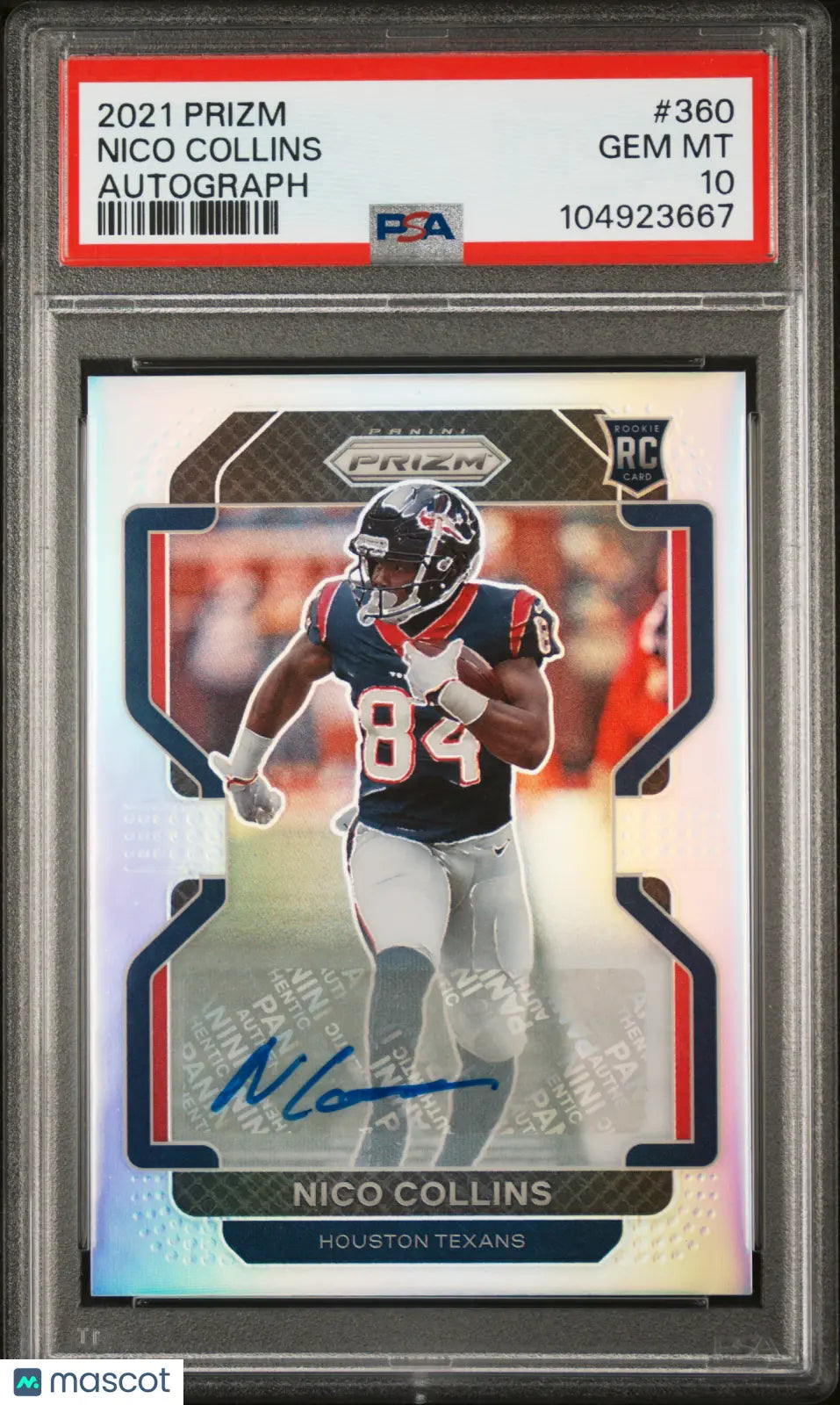 2021 Panini Prizm Football Nico Collins Rookie Auto Autograph PSA 10 Gem Mint - Collectible Trading Card for NFL Fans & Sports Memorabilia Enthusiasts