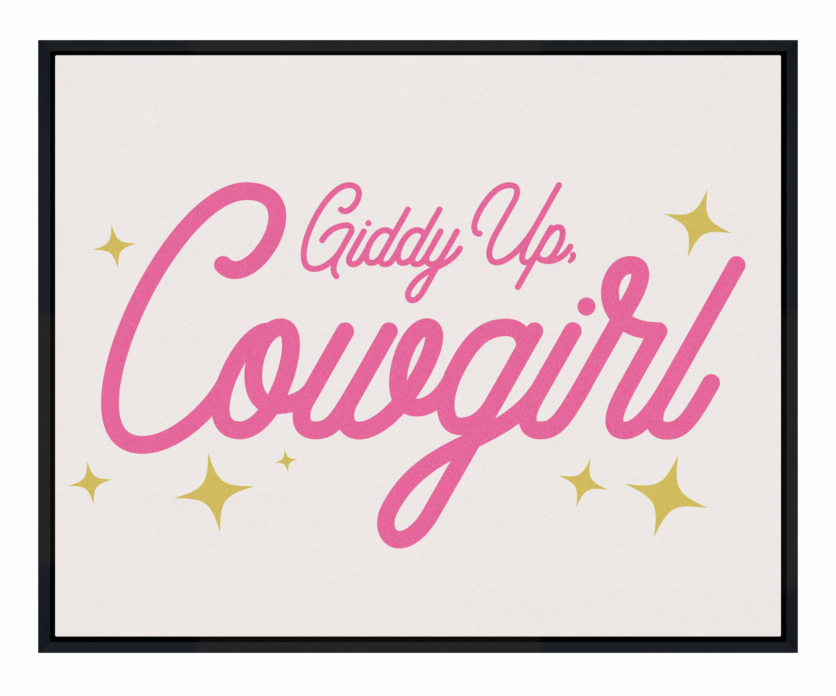Giddy Up Cowgirl A Gallery Wrapped Canvas - Western Wall Art Decor for Home, Office & Ranch - Perfect for Cowgirl Theme Bedroom & Country Style Living Room