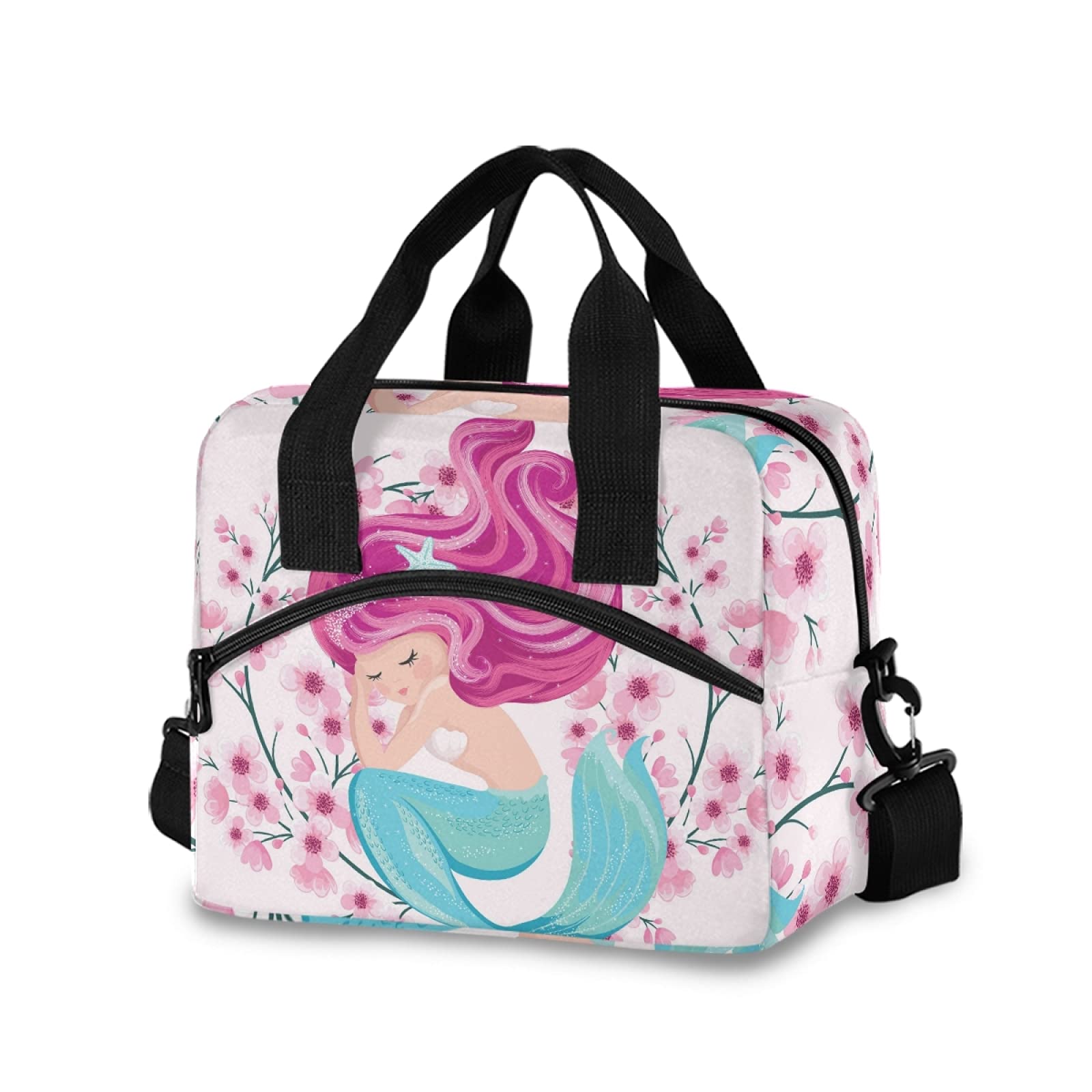 Waterproof Mermaid Lunch Tote Bag for Women - Insulated Leakproof Lunch Box & Cooler Bag for Work, School or Beach Picnics