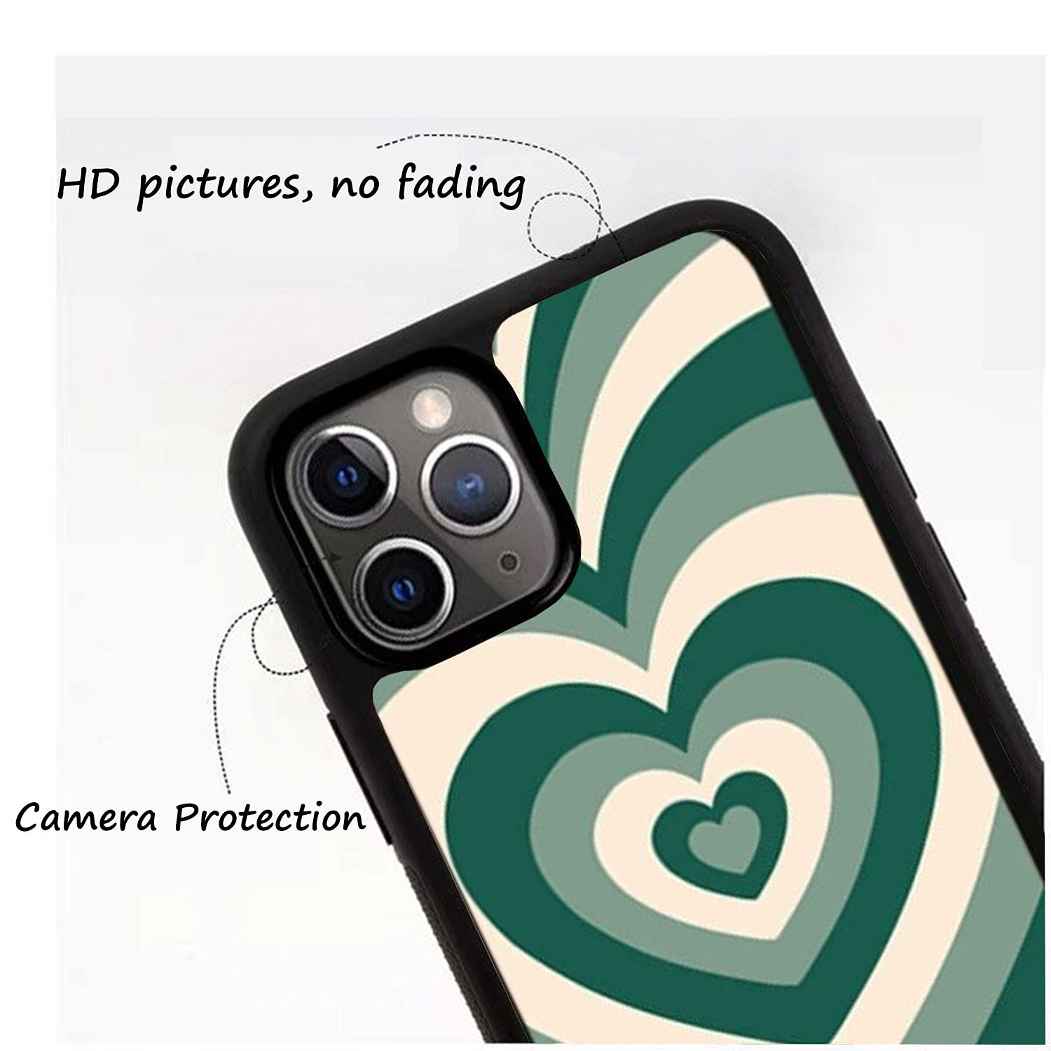 Aesthetic Green Heart Phone Case for iPhone 7/8 - Cute Protective Cover with Trendy Design | Perfect for Everyday Use, School, Work & Travel