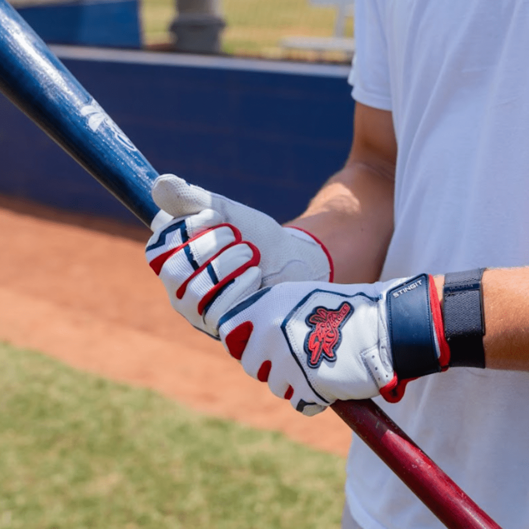Sting Squad Batting Gloves - Red, White & Blue Baseball Training Gloves for Hitting & Fielding - Perfect for Baseball Practice & Games