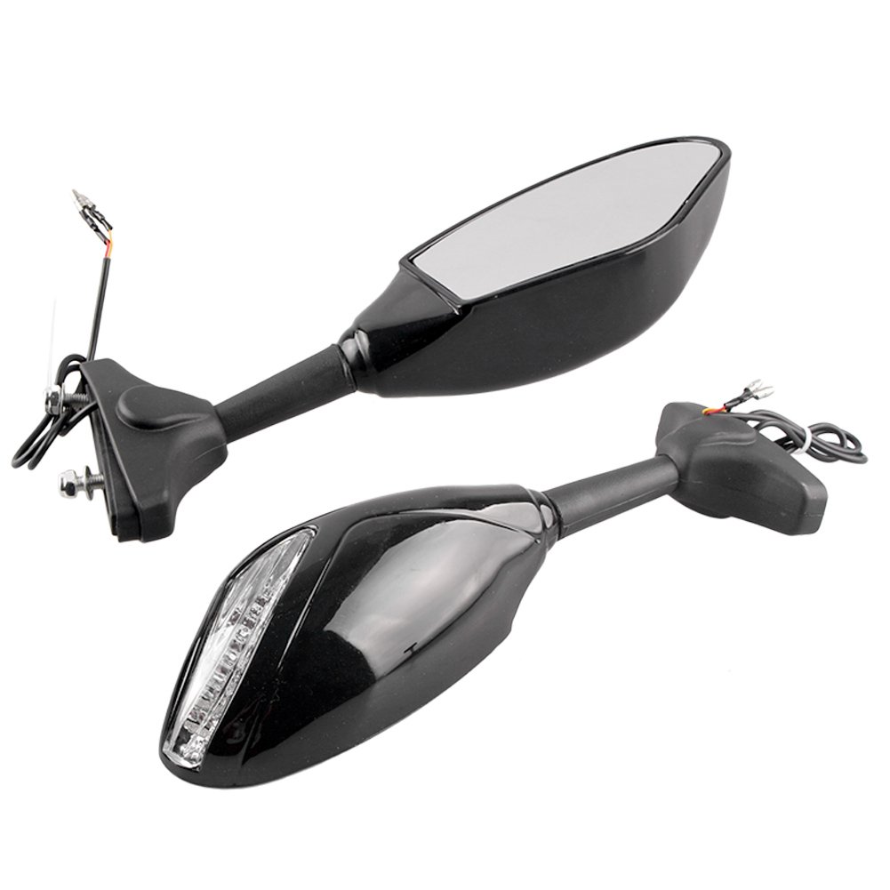 Universal Motorcycle Rearview Side Mirrors - Compatible with Honda, Kawasaki, Suzuki, Yamaha, Ducati - Durable Adjustable Safety Mirrors for Cruiser, Sport Bike & Off-Road Riding