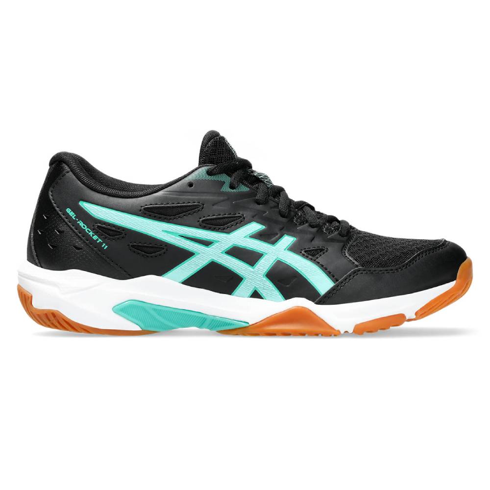 ASICS Gel Rocket 11 Women's Volleyball Shoes - Indoor Court Sneakers for Badminton, Squash & Tennis (Black/Illuminate Mint) - Lightweight Cushioned Gym Shoes for Women Athletes