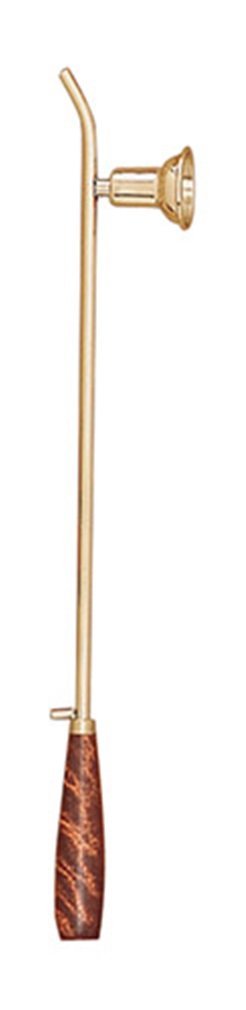 Premium Brass Candle Lighter & Snuffer Set with Wooden Handle - 18 Inch Antique Bell Design for Fireplace, Church, and Home Decor - Perfect for Candles, Altars, and Victorian Style Interiors