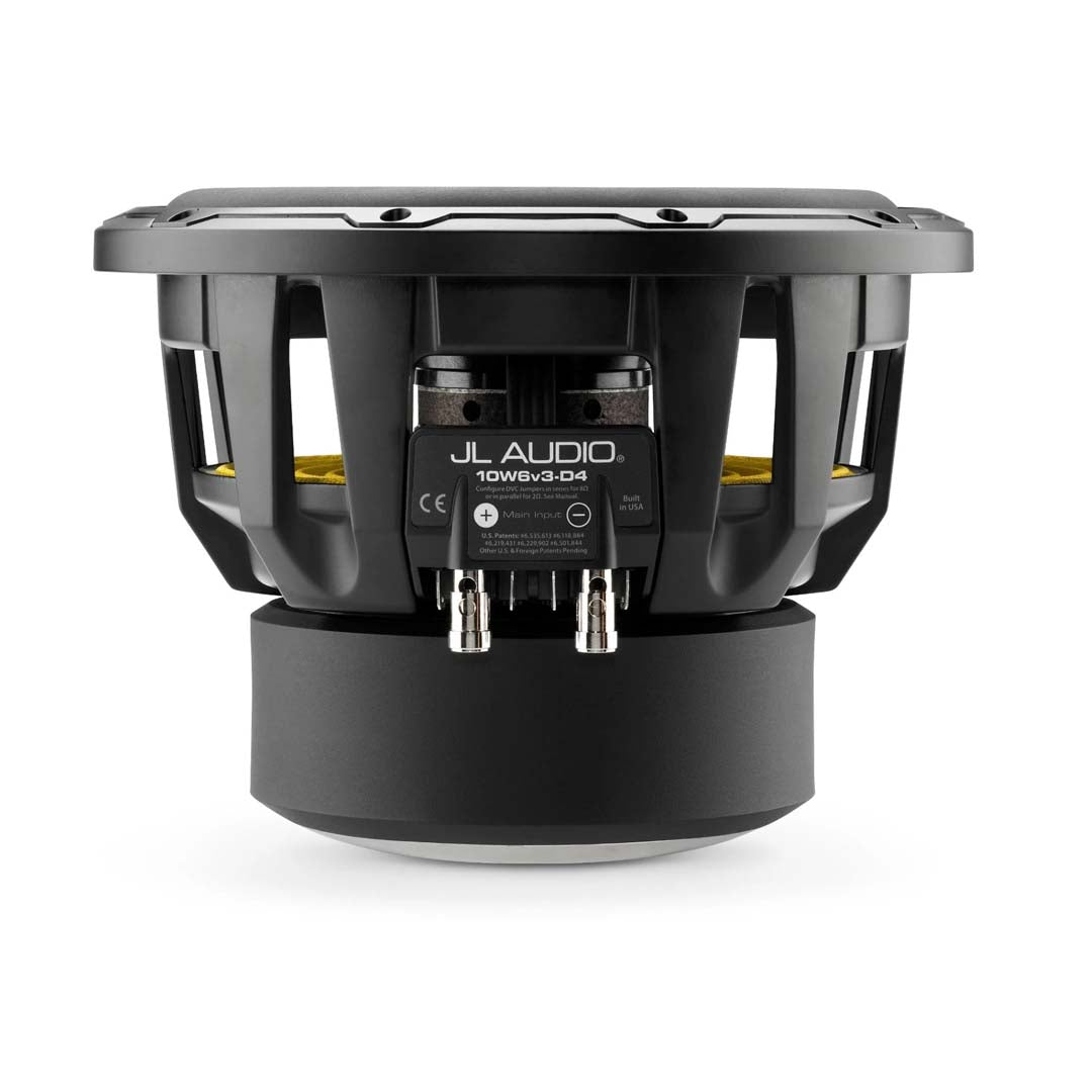 JL Audio 10W6v3-D4 10-Inch W6 Series Dual 4 Ohm Car Subwoofer - 600W RMS Power for Deep Bass | Perfect for Car Audio Systems & Home Theater Setups