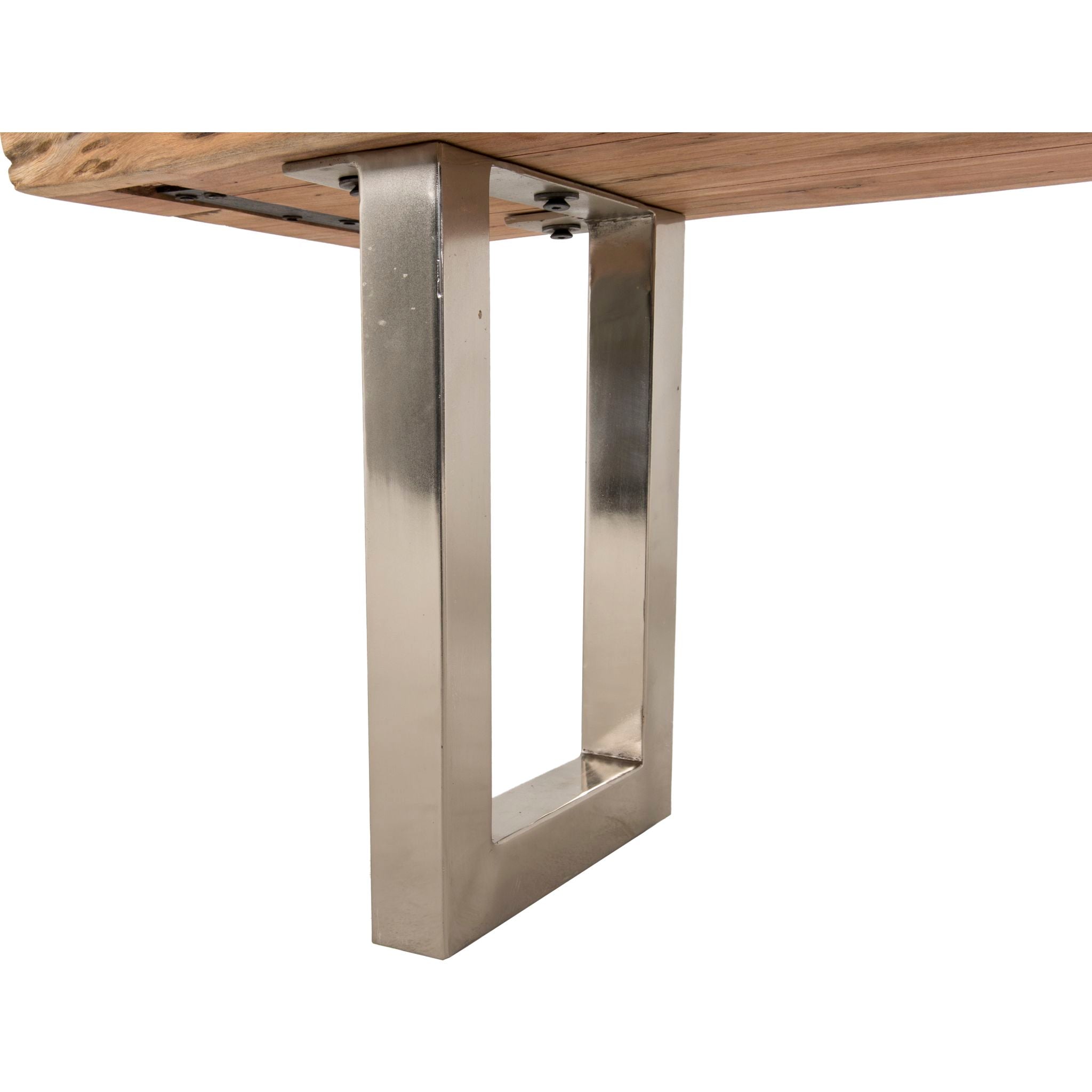 Brien Solid Wood Dining Bench - Brown/Silver Finish - Modern Kitchen & Dining Room Furniture for 4-6 People - Perfect for Farmhouse, Rustic, or Contemporary Home Decor