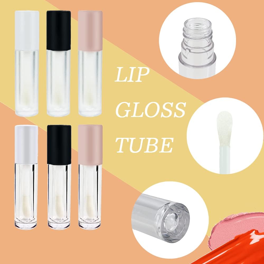 12pcs 4ml Pink Round Premium Travel Empty Lip Gloss Containers - Refillable Clear Lip Balm Tubes with Plug for DIY Lip Care & Cosmetic Oils | Perfect for Makeup Artists, Travel Kits & Home Beauty Organizers