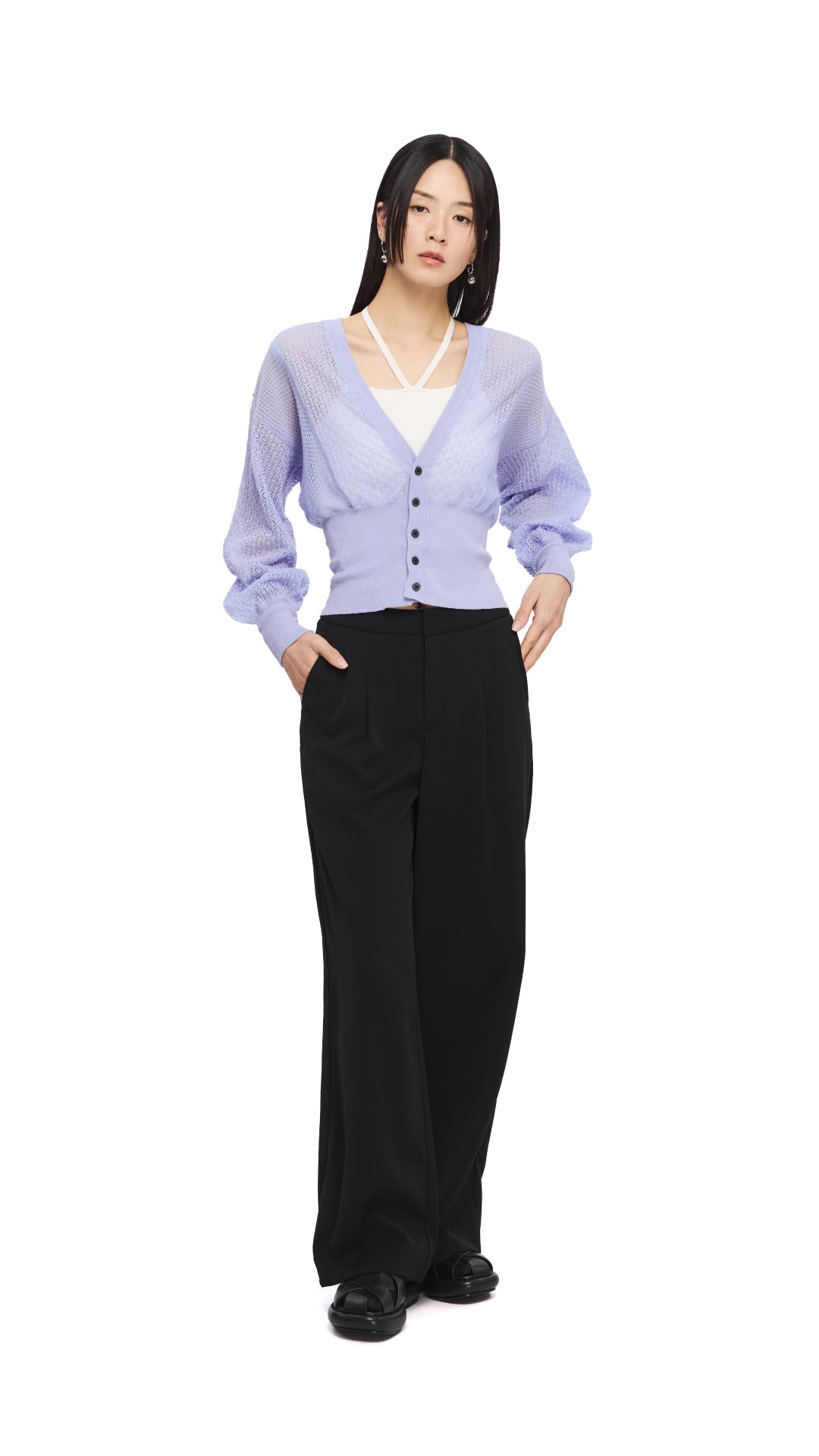 Elegant Lace Knit Cardigan for Women - Soft & Comfortable Open Front Sweater - Perfect for Office, Date Night & Casual Outfits