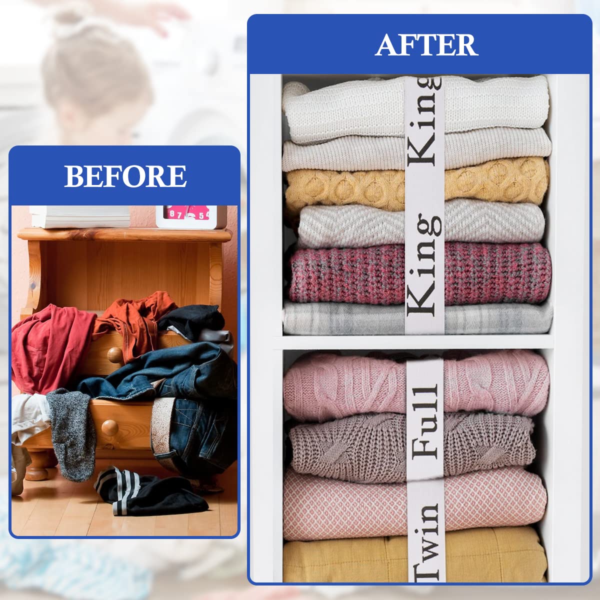 20-Piece Elastic Bed Sheet Organizer Bands - Queen King Full Twin Size - Closet Storage Solution for Fitted Sheets & Linens - Perfect for Home Organization & Space Saving