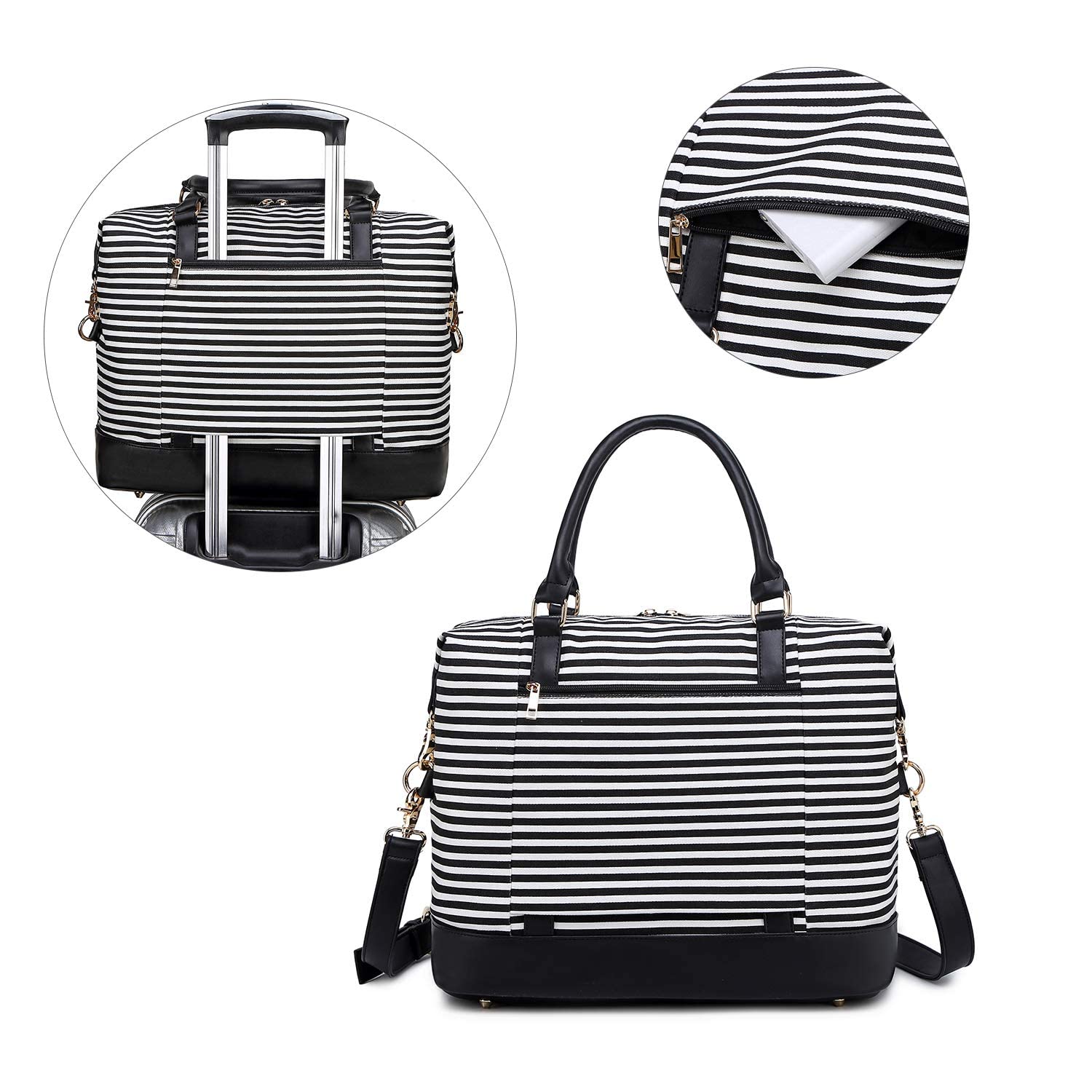 CAMTOP Women's Canvas Travel Bag - Durable Weekend Overnight Carry On Luggage for Ladies - Perfect for Business Trips, Vacation & Gym Use