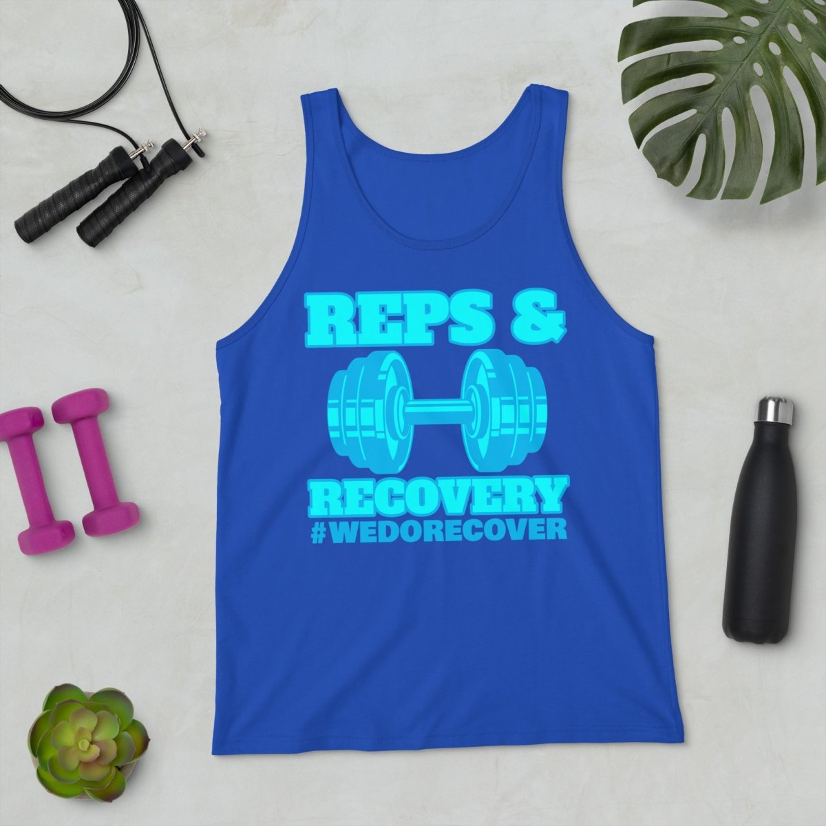 Reps & Recovery Men's Workout Tank Top - #WeDoRecover - Gym, Running & Fitness Training Apparel