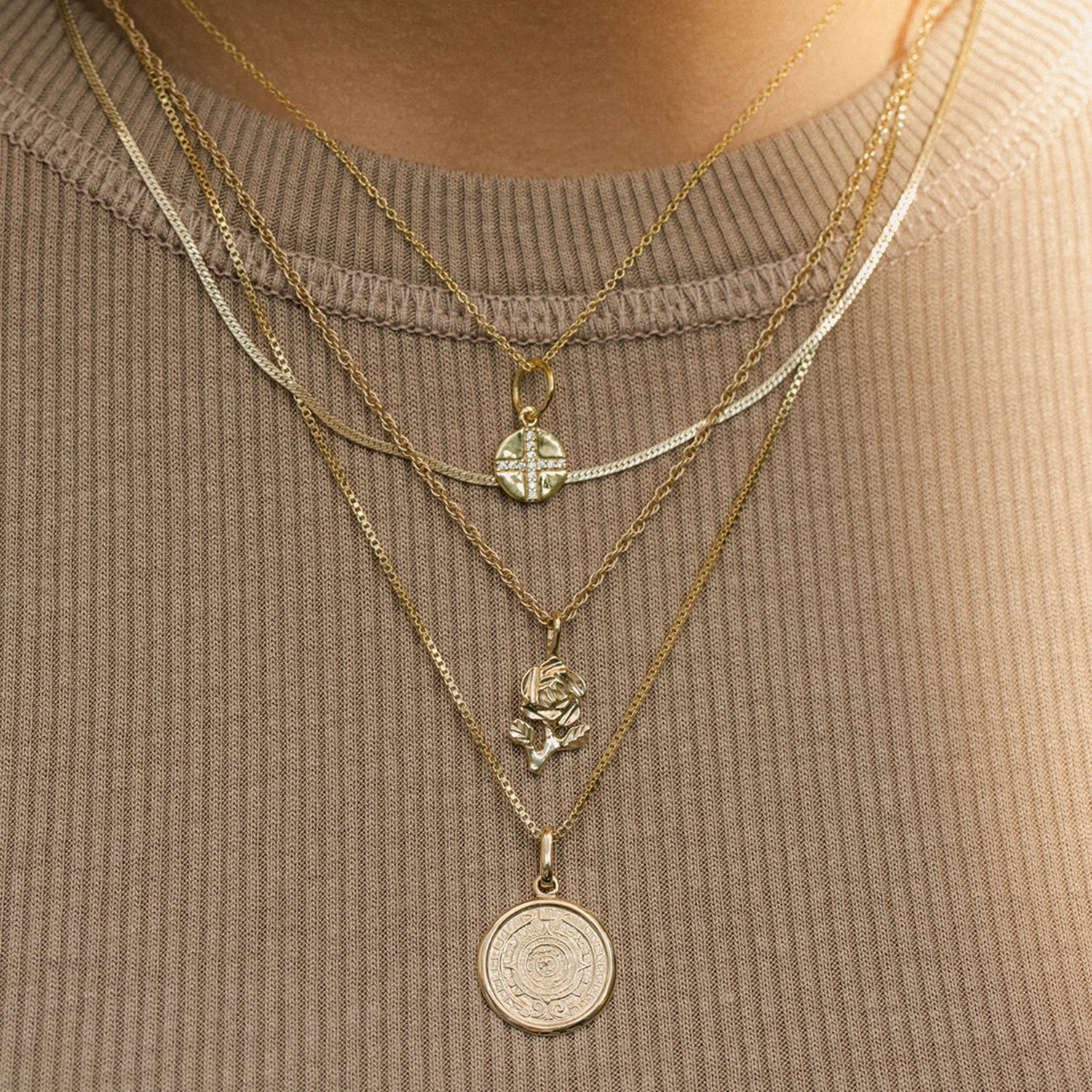 Authentic Mayan Gold Necklace - Handcrafted Tribal Jewelry for Women - Perfect for Festivals, Weddings & Boho Fashion