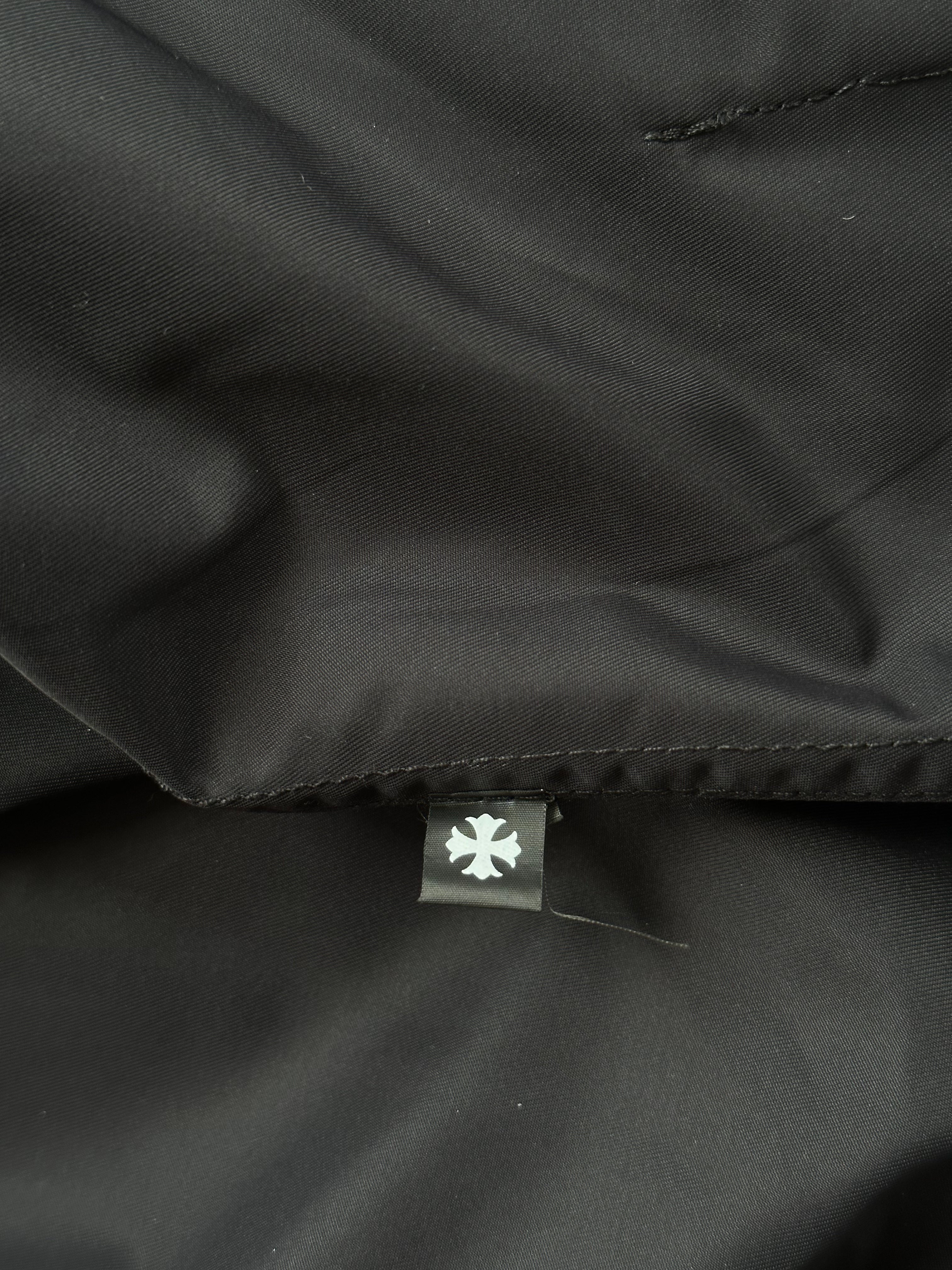 Chrome Hearts Black Nylon Leather Zip Up Shirt for Men - Stylish Streetwear Jacket for Casual Outfits & Night Out