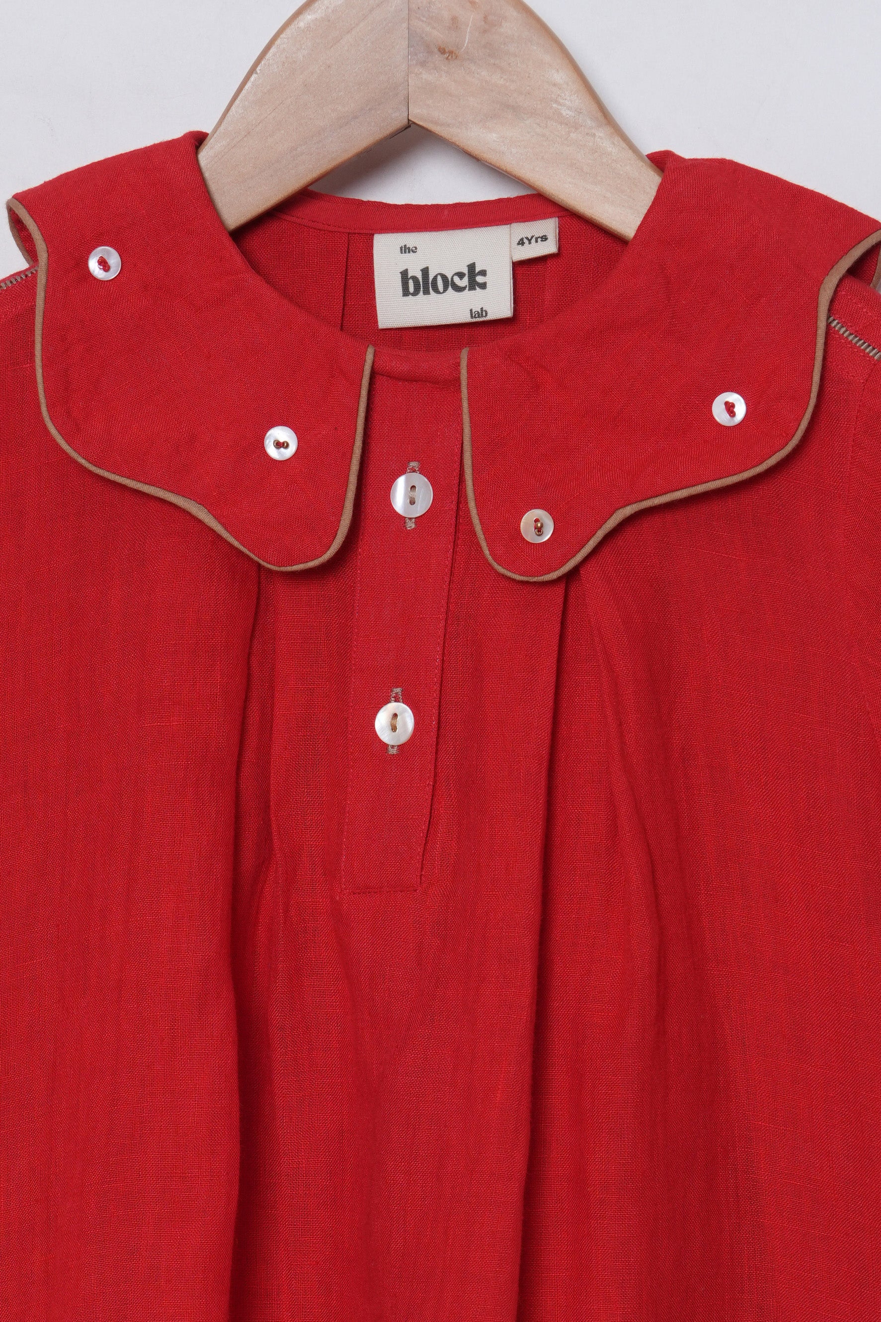 The Block Lab Marine Muse Red Dress - Elegant Women's Summer Dress for Beach, Party & Date Night