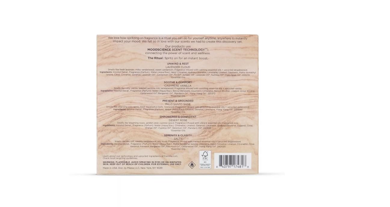 Being Frenshe Mood Boosting Perfume Discovery Set - 3 Fl Oz / 5 Mini Travel-Size Fragrances for Women, Gift Set with Uplifting Scents - Perfect for Daily Wear, Gifting & Self-Care Moments