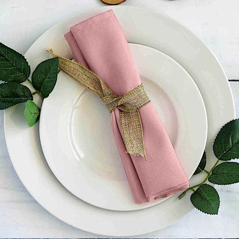 50 pcs 17-Inch Dusty Rose Polyester Luncheon Napkins - Elegant Wedding Party Napkins, Restaurant & Home Dining Table Decor for Special Occasions