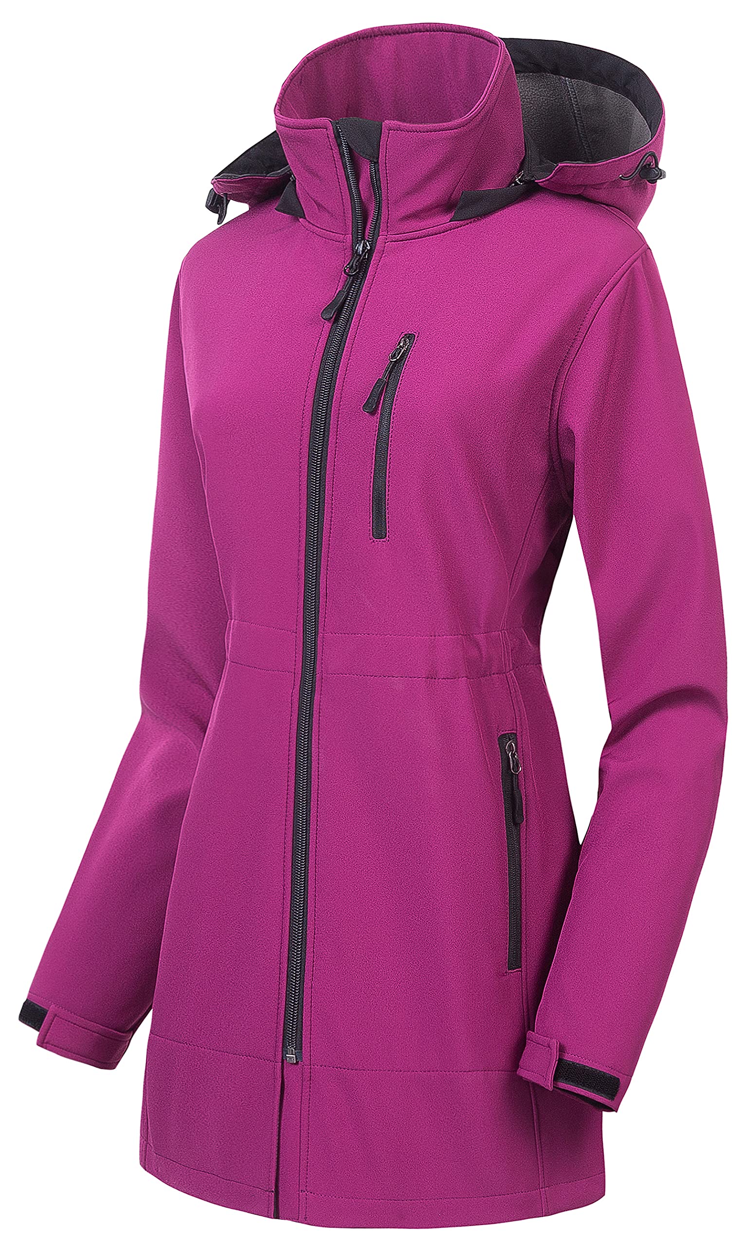 CREATMO Women's Lightweight Waterproof Softshell Tactical Jacket - Fleece Lined Windbreaker for Outdoor Hiking, Camping & Winter Sports | US Sizing