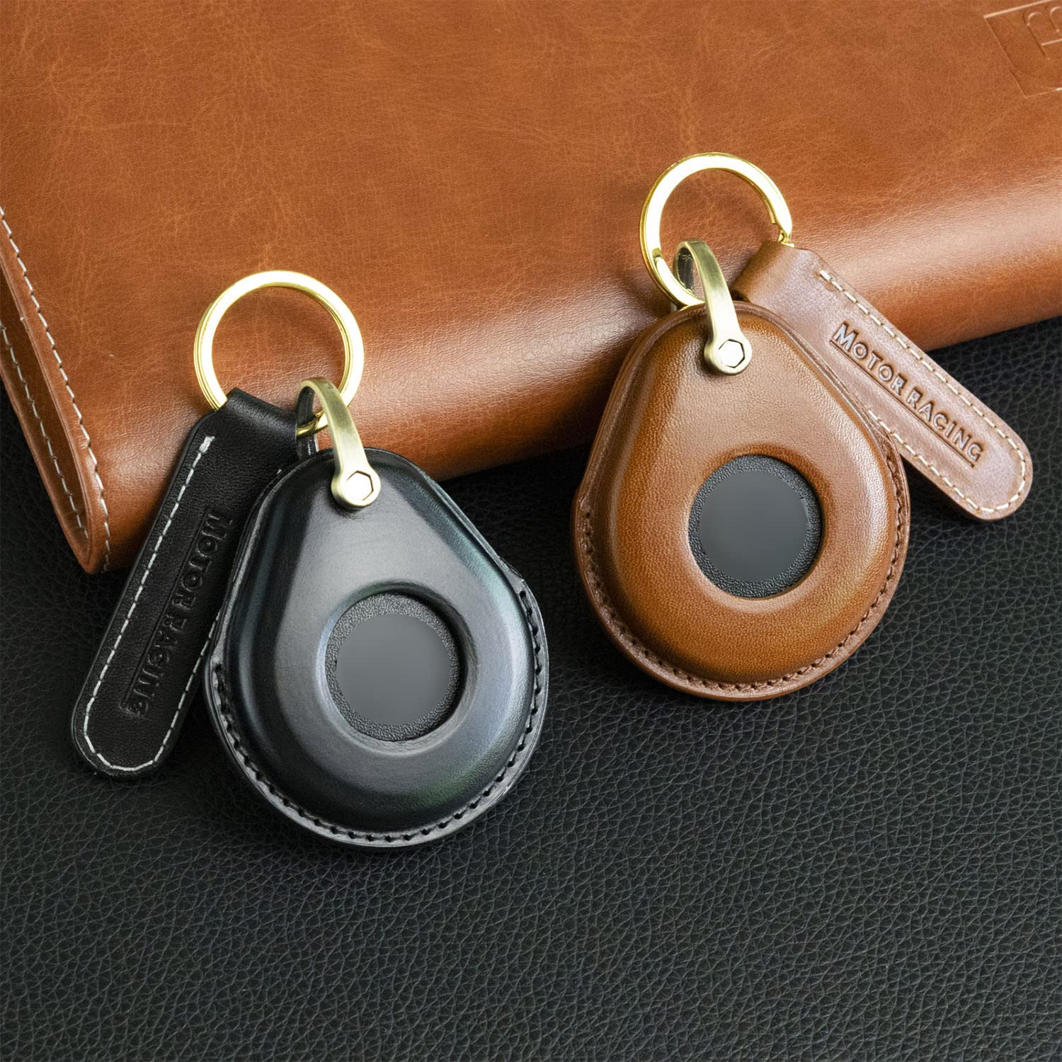 Leather Motorcycle Key Fob Cover for Harley Davidson - Street Glide, Sportster X48, Road Glide, Softail & Road King | Durable Keychain Accessories for Men | Perfect Gift for Bikers & Riding Enthusiasts