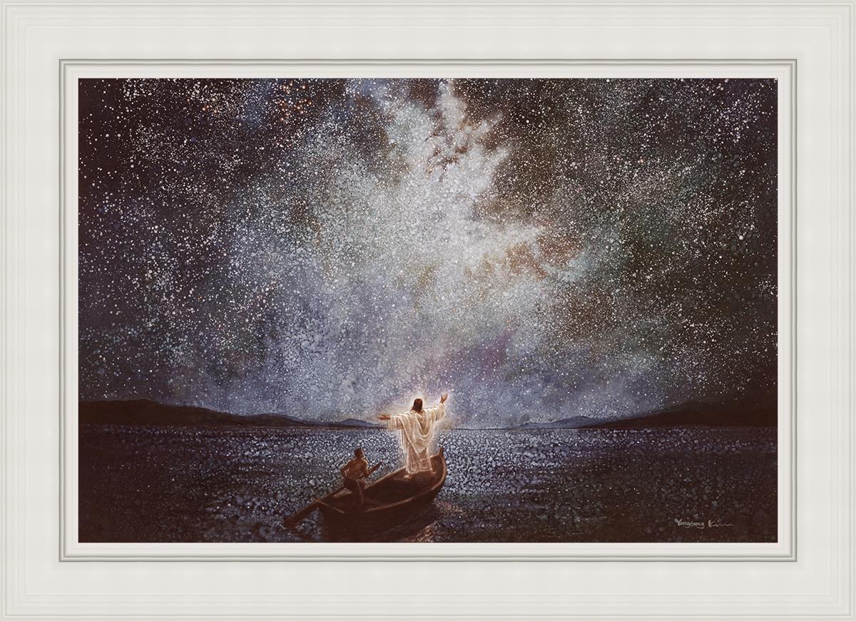 Calm And Stars By Yongsung Kim - Beautiful Celestial Wall Art for Home & Office Decor - Perfect for Bedroom, Living Room, Meditation Space