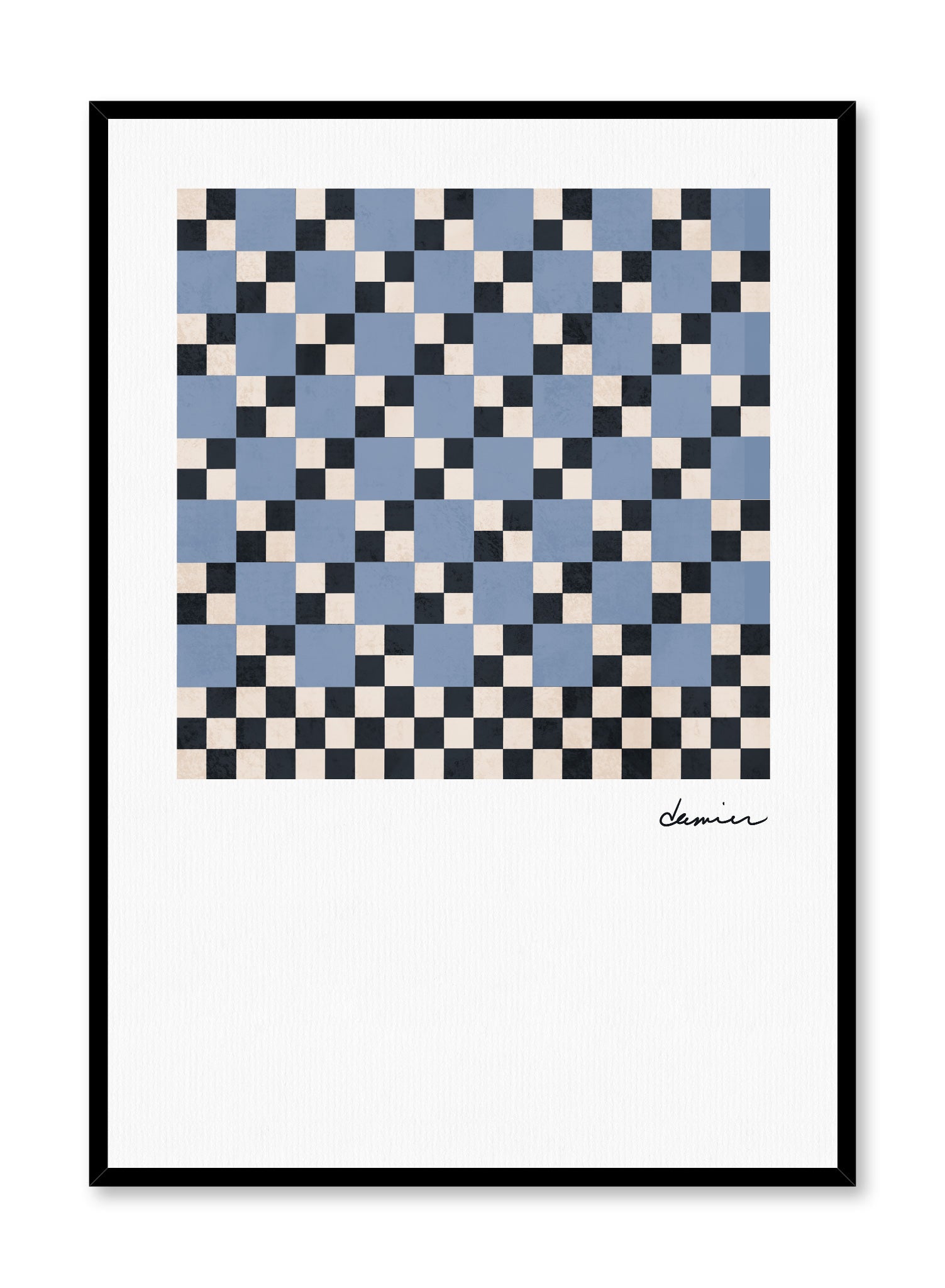 Damier Canvas Art Print - Vintage French Poster Wall Decor for Living Room, Bedroom & Office - Perfect for Home & Office Decor